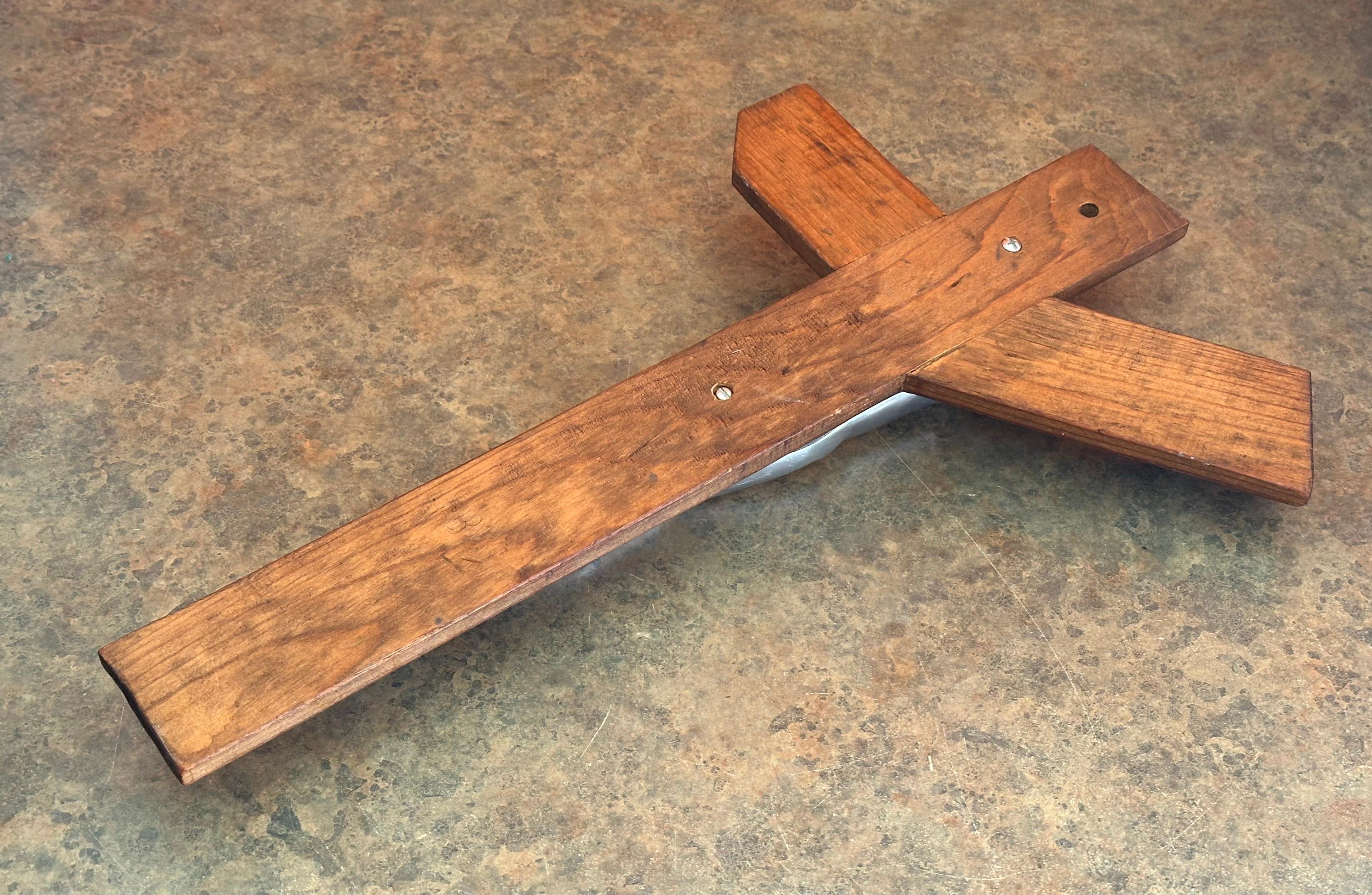 Large Modernist Pewter on Wood 