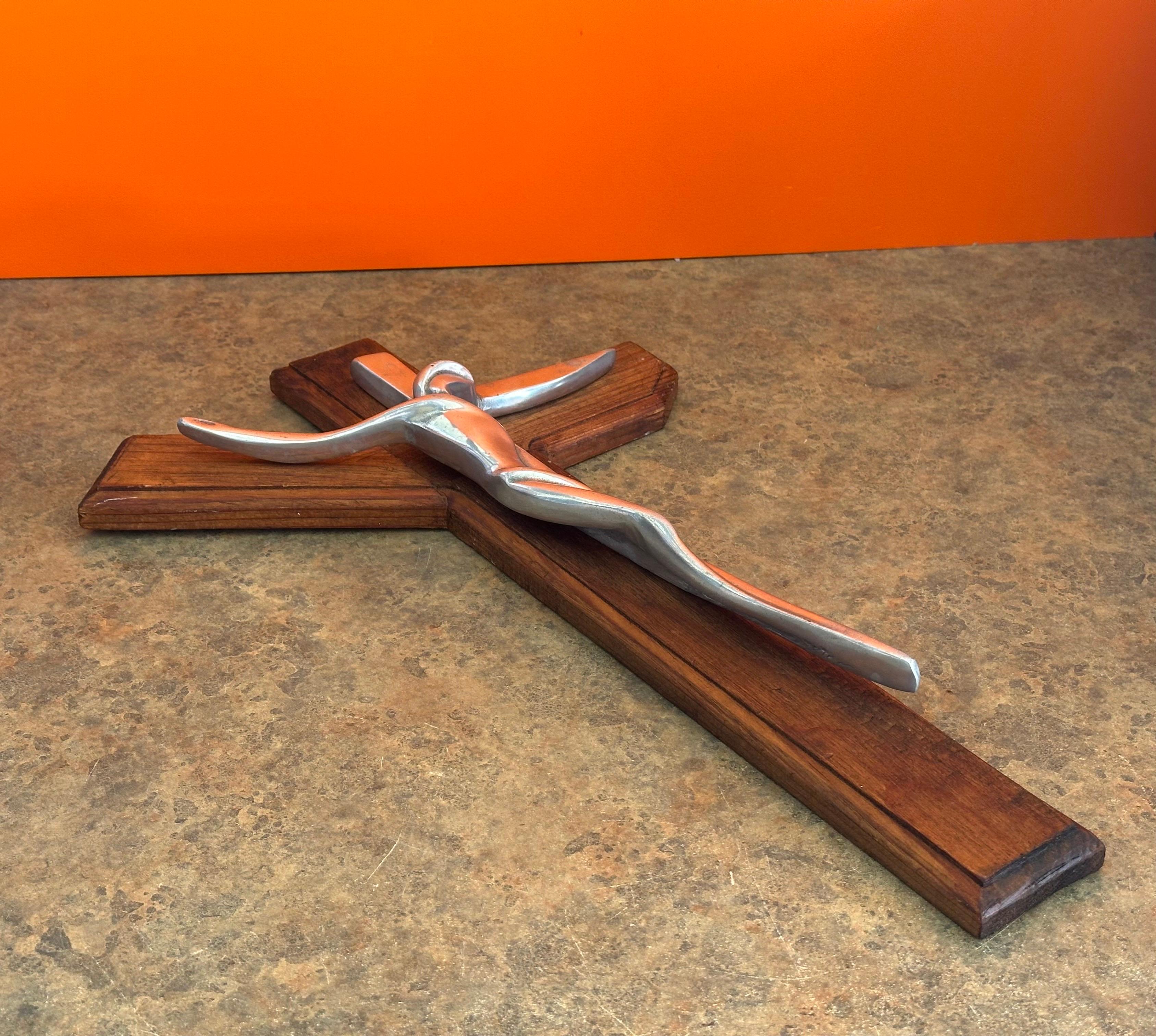 Large Modernist Pewter on Wood 