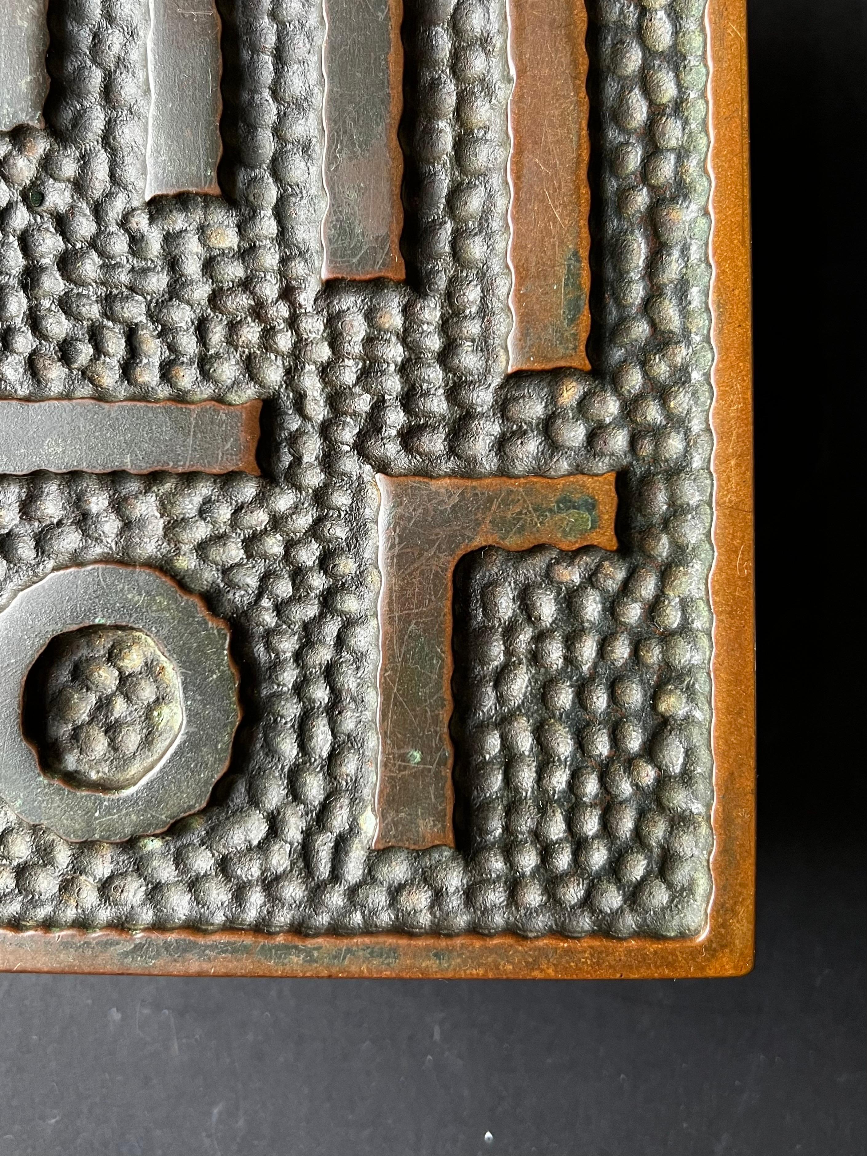 20ième siècle Grande poignée de porte moderniste Push-Pull en bronze moulé en vente