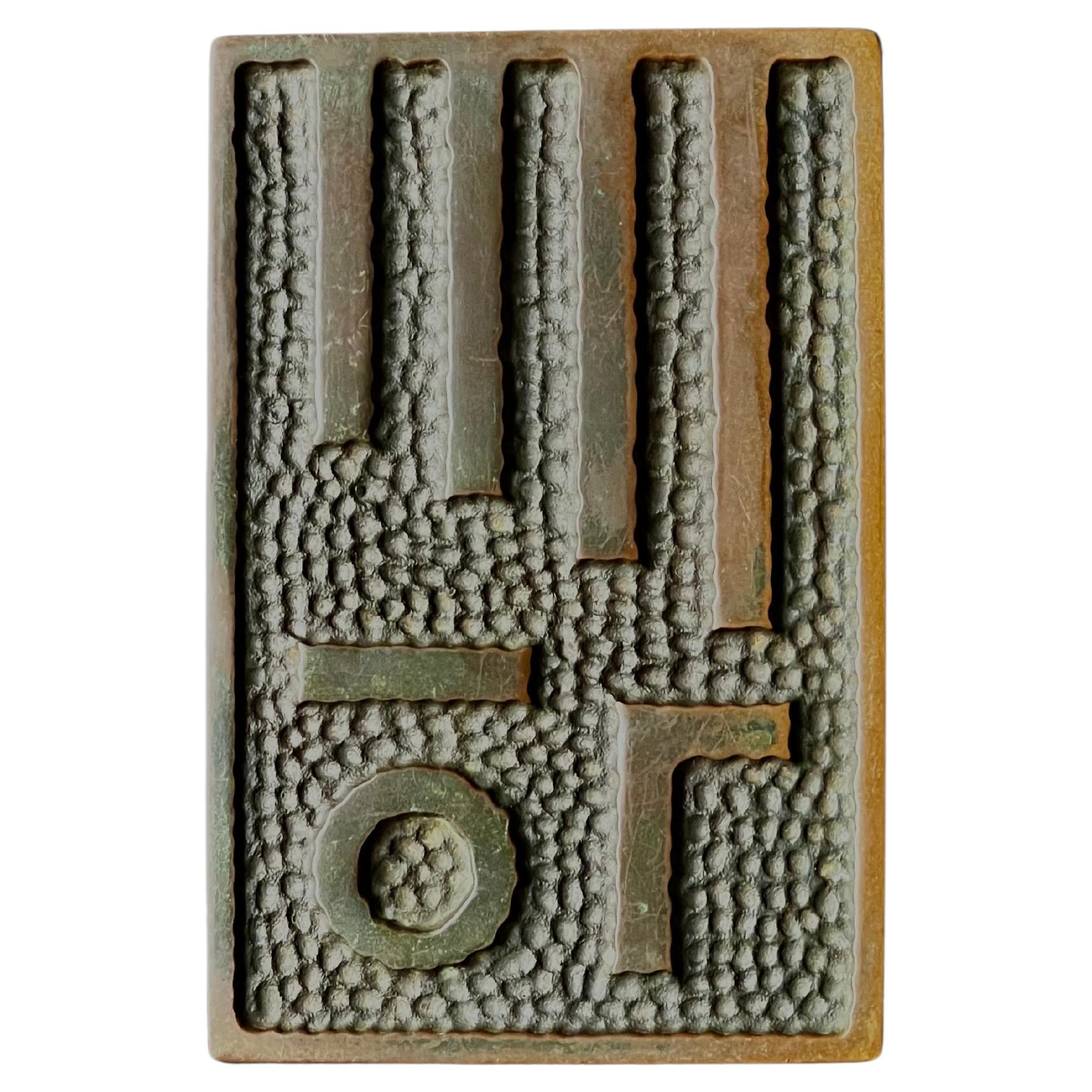 Large Modernist Push-Pull Door Handle of Cast Bronze For Sale