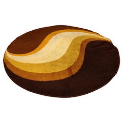 Large Modernist Round Carpet, 1970s
