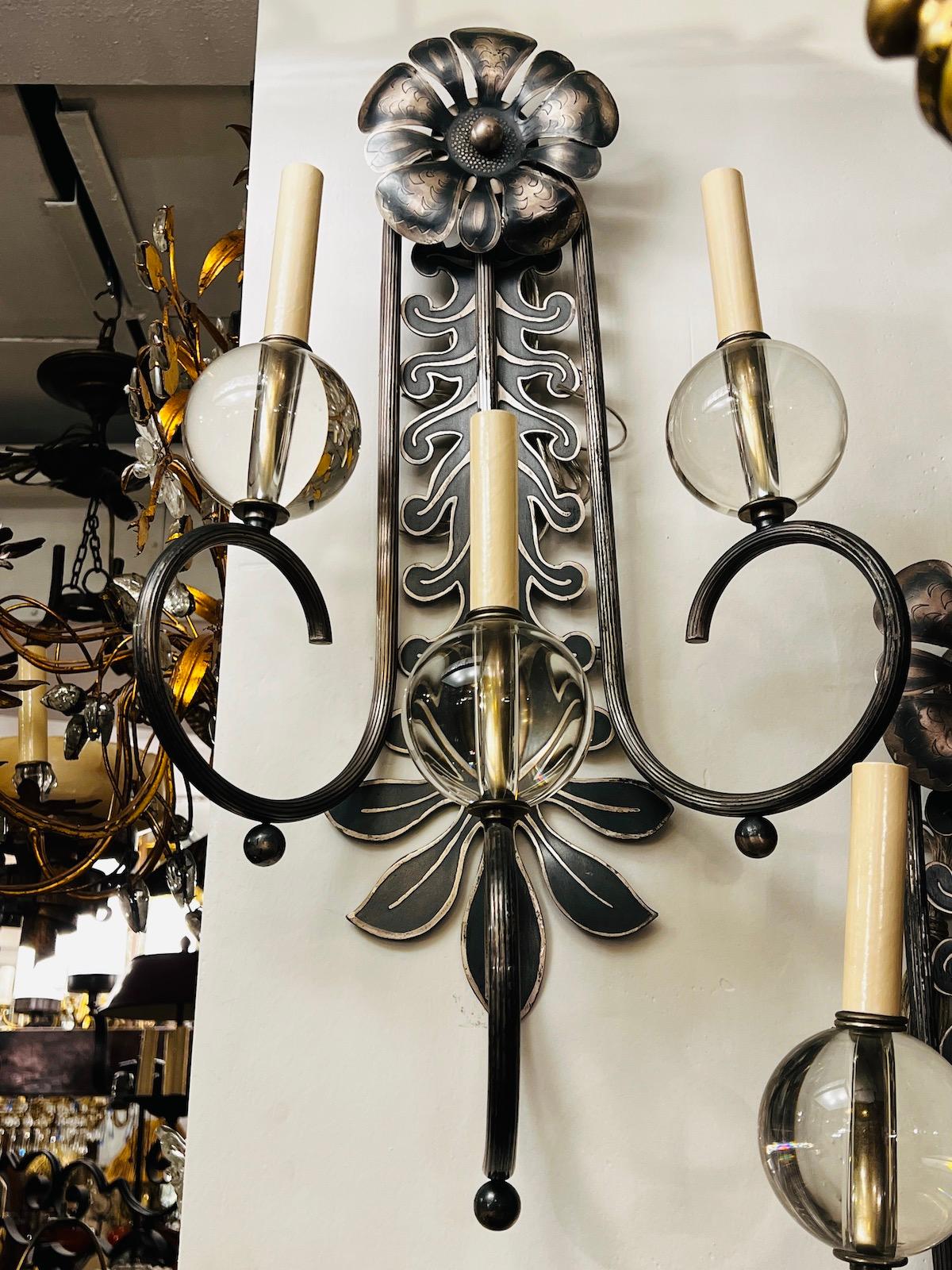 Metal Large Modernist Sconces For Sale