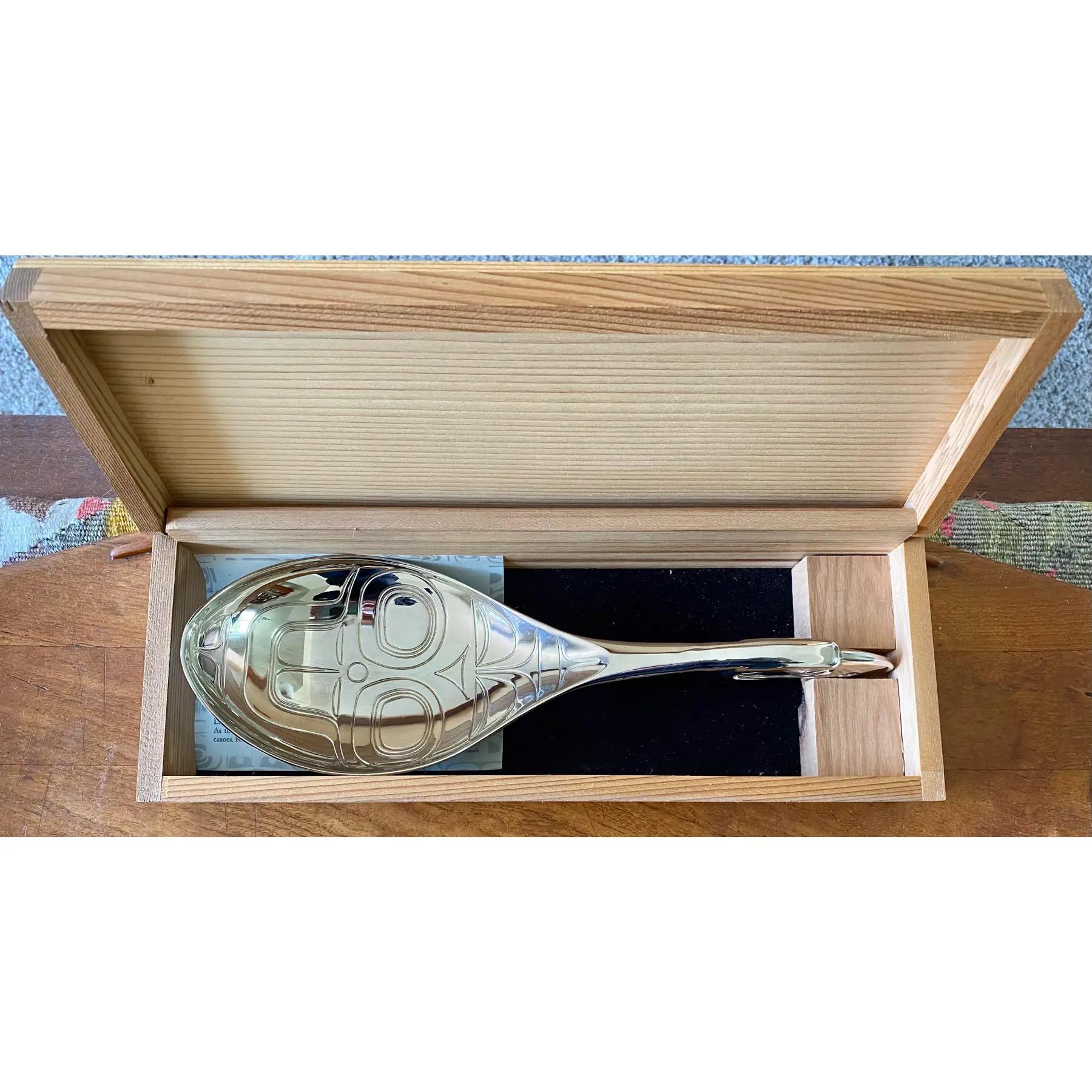 Large Modernist Serving Spoon Designed by Corey Bulpitt (Documented Haida) For Sale 2