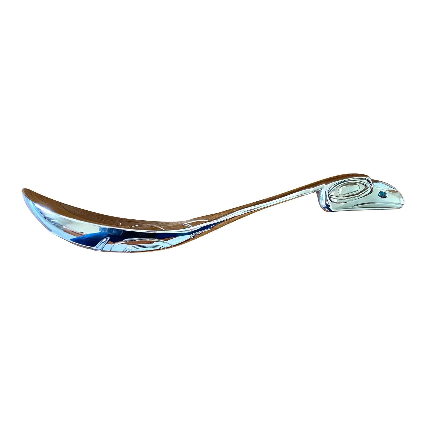 Large Modernist Serving Spoon Designed by Corey Bulpitt (Documented Haida) For Sale 3