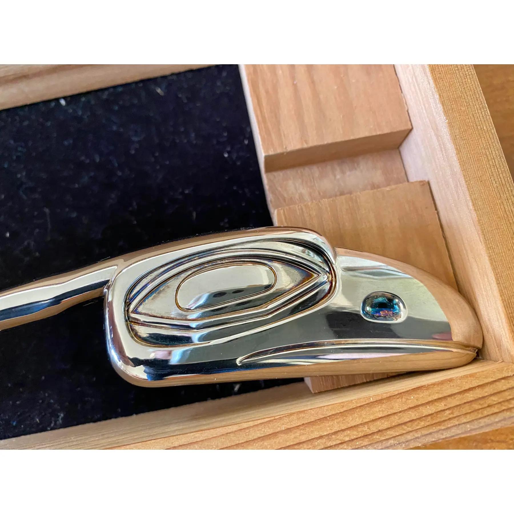 Canadian Large Modernist Serving Spoon Designed by Corey Bulpitt (Documented Haida) For Sale