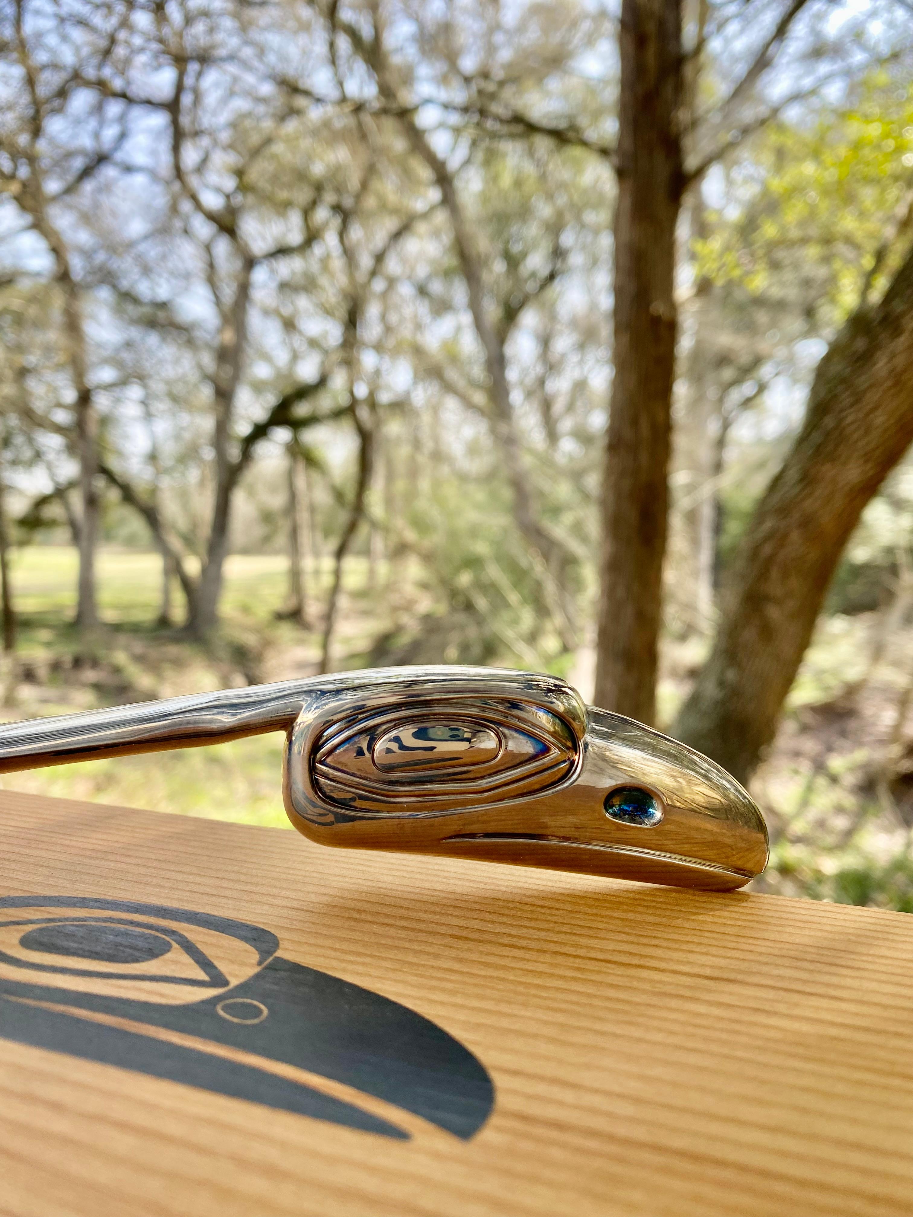Hand-Crafted Large Modernist Serving Spoon Designed by Corey Bulpitt (Documented Haida) For Sale