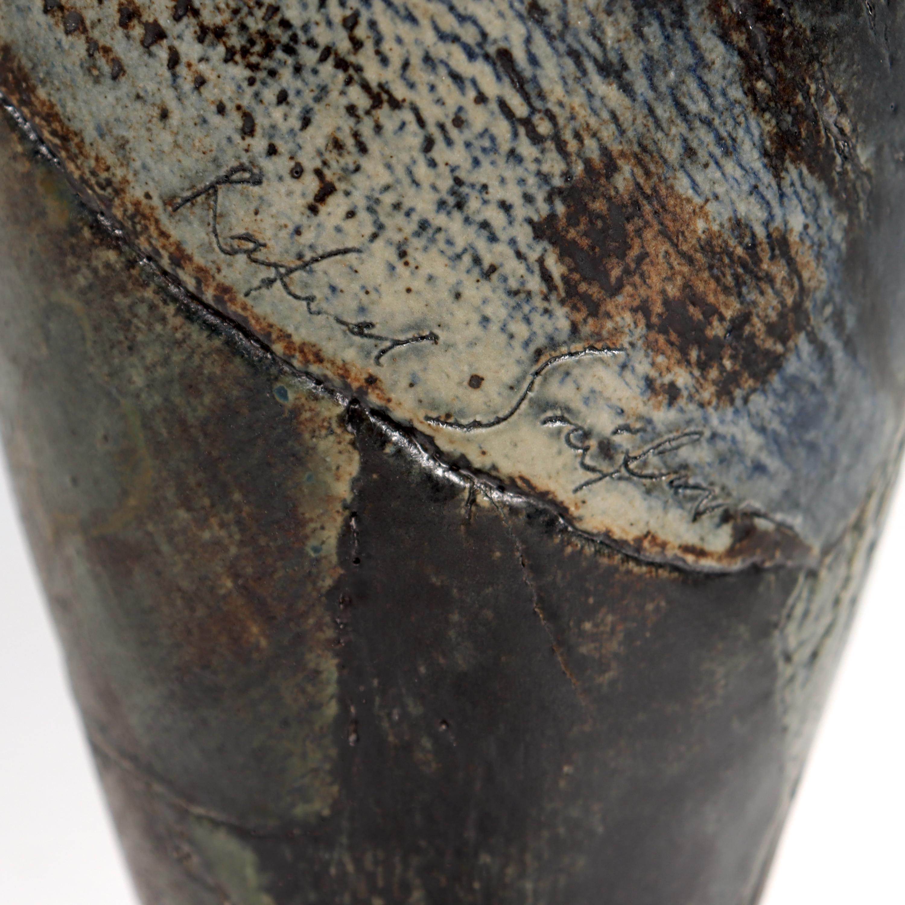 Grand vase en poterie d'art moderniste signé par Rafael Saifulin en vente 7