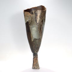 Grand vase en poterie d'art moderniste signé par Rafael Saifulin