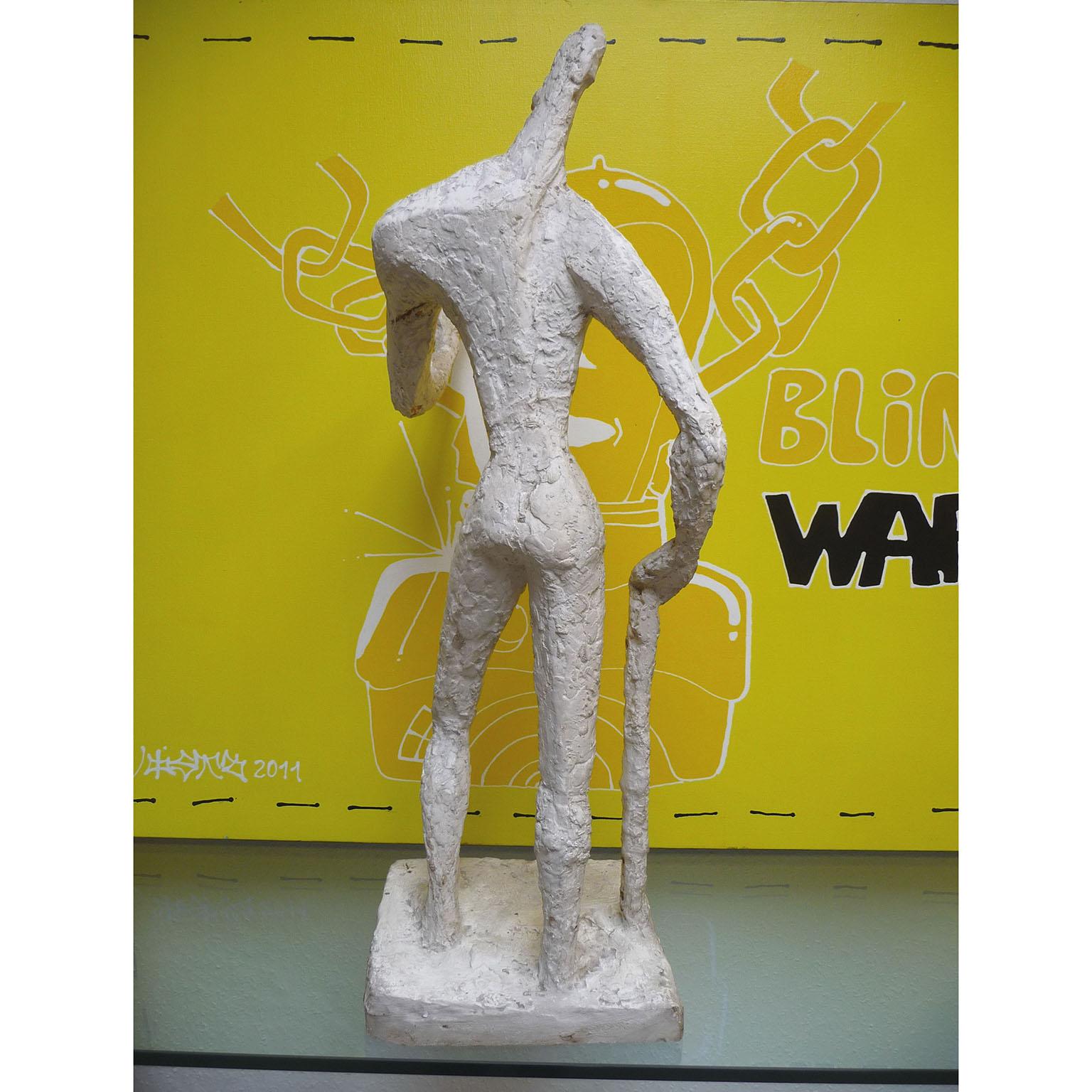 Large Modernist Standing Man Plaster Sculpture, France 1980s In Good Condition For Sale In Bochum, NRW