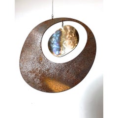 Large Modernist Steel Outdoor Kinetic Hanging Mobile Sculpture 1980s