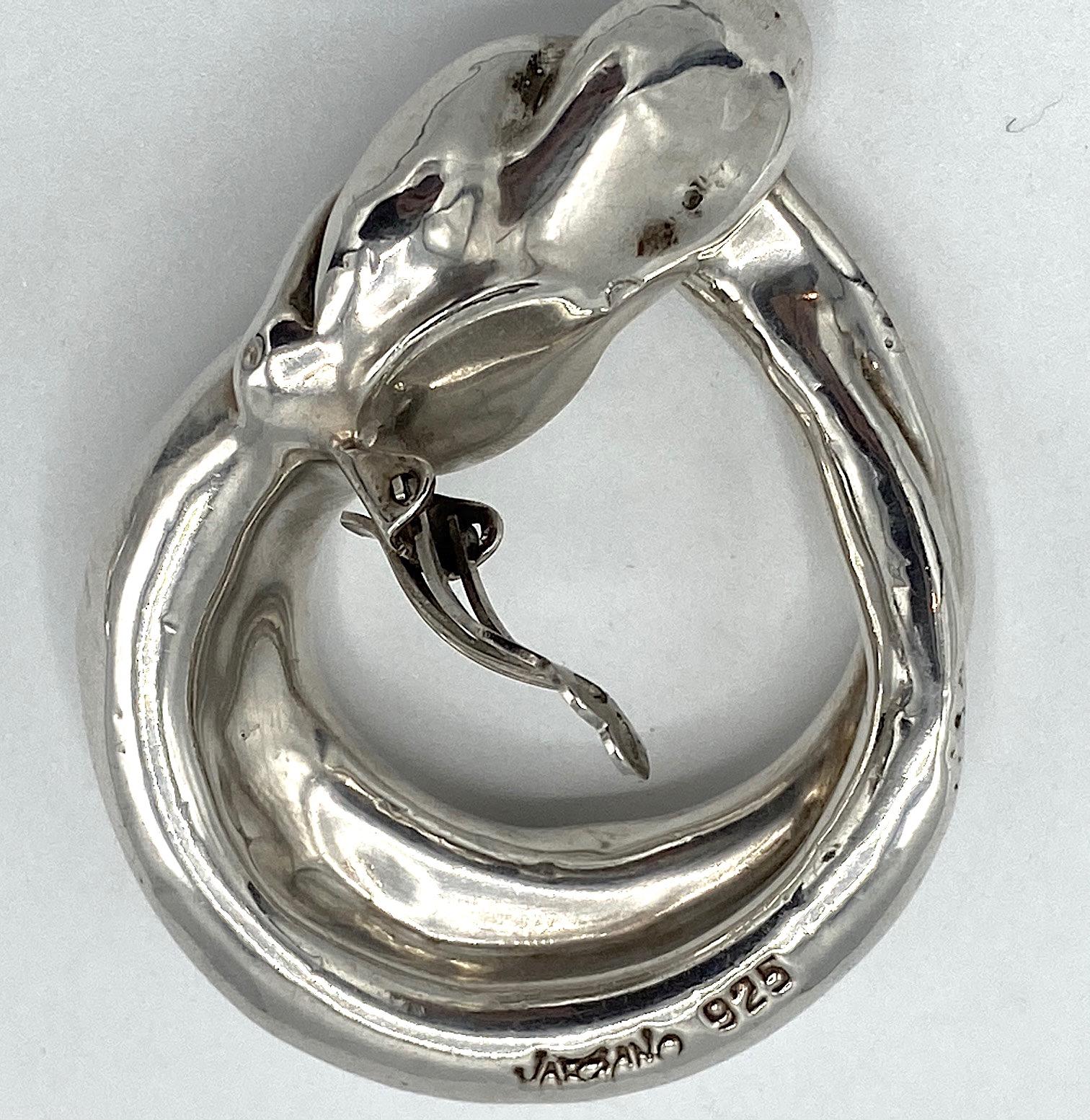 Large Modernist Sterling Silver Hoop Earrings by David Varsano 6