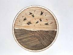 Grand plat moderniste en grès pour Kähler, Danemark, années 1960