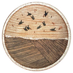 Grand plat moderniste en grès pour Kähler, Danemark, années 1960