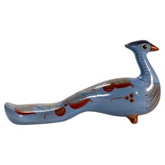 Large Modernist Tonala Bird Sculpture, Signed