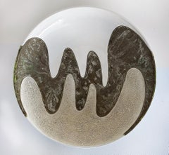 Large Modernist Wavy Abstract Ceramic Centerpiece Bowl