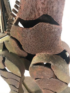 Large Modernist Welded Steel "Giraffe" Garden Sculpture Artist Signed