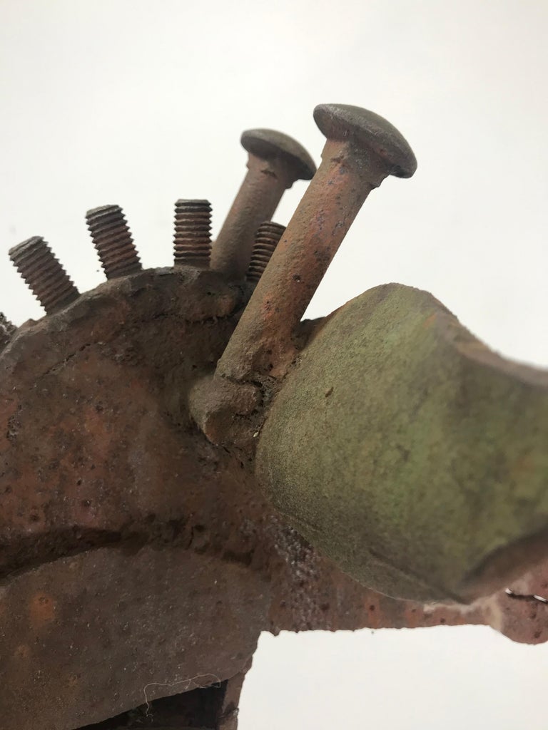 Large Modernist Welded Steel "Giraffe" Garden Sculpture Artist Signed