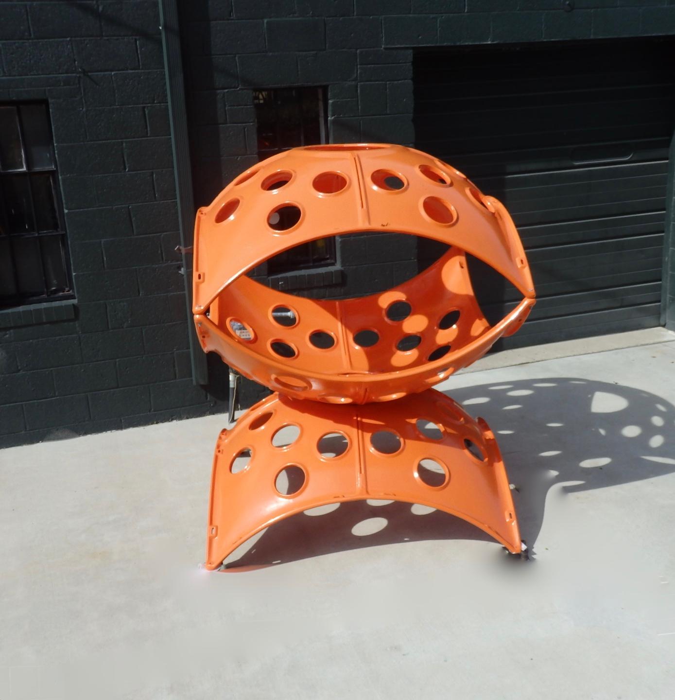 Modular in that this is three pieces of cast aluminum. Each has been sand blasted and powder coated. Measures 75