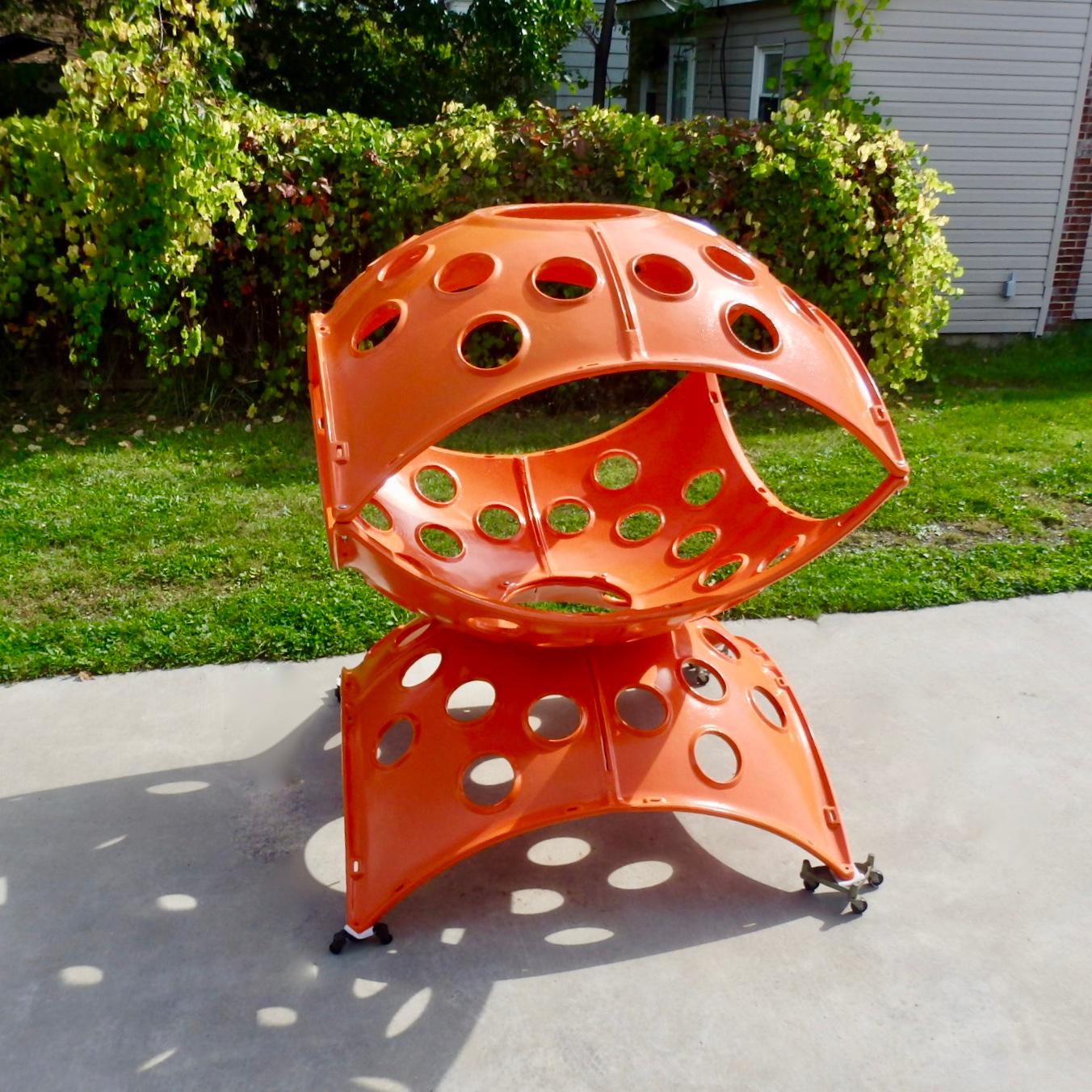 Américain Grande sculpture modulaire en fonte d'aluminium orange Yard Art Indoor Outdoor Playground Sculpture en vente