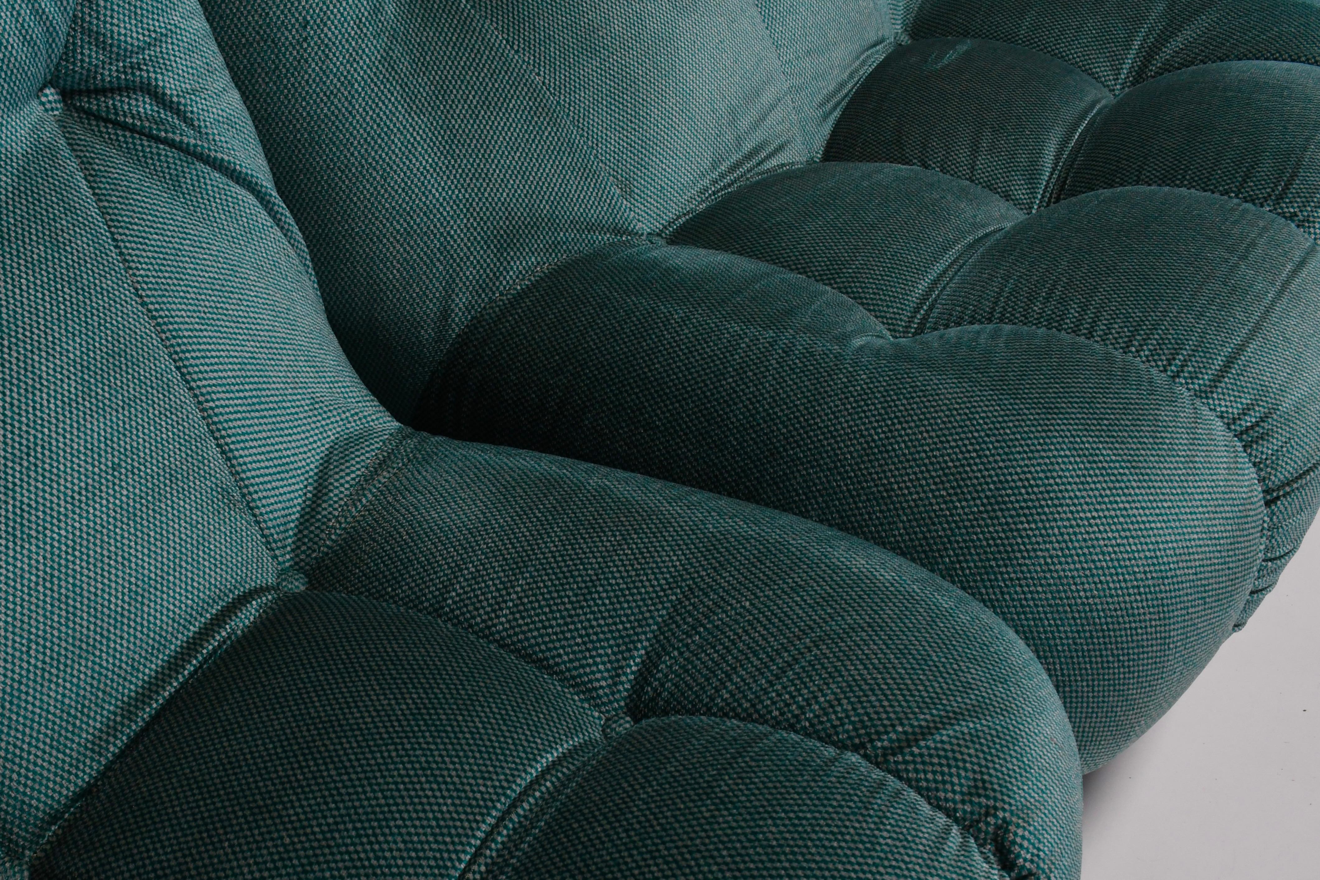 Large Modular Sectional ‘Nuvolone’ Sofa by Rino Maturi in Green Fabric, 1970s For Sale 7