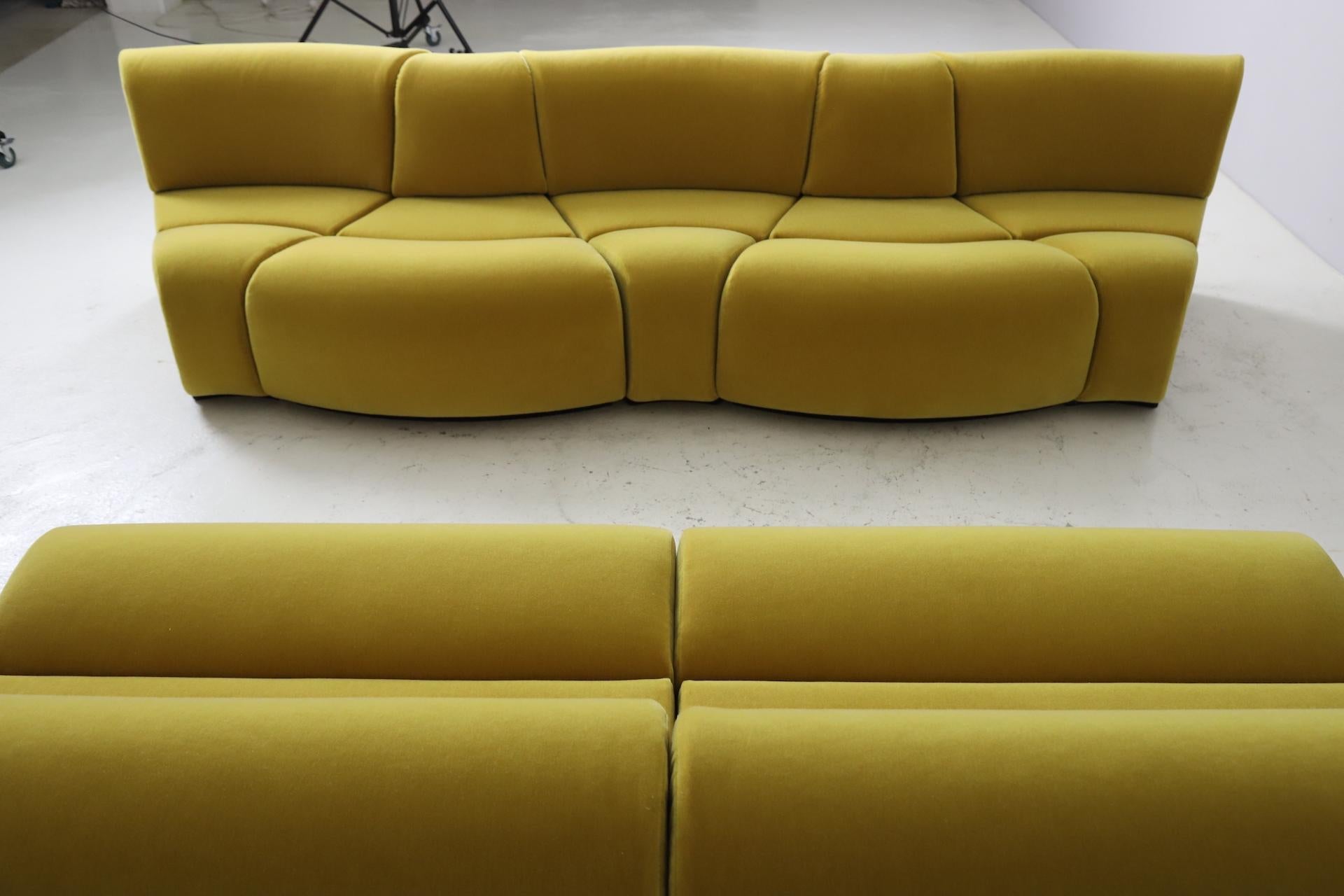 Large modular sofa by Asko in mohair upholstery, Finland 1970s 5