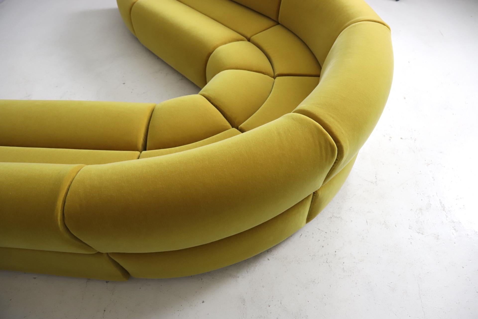 Mid-Century Modern Large modular sofa by Asko in mohair upholstery, Finland 1970s