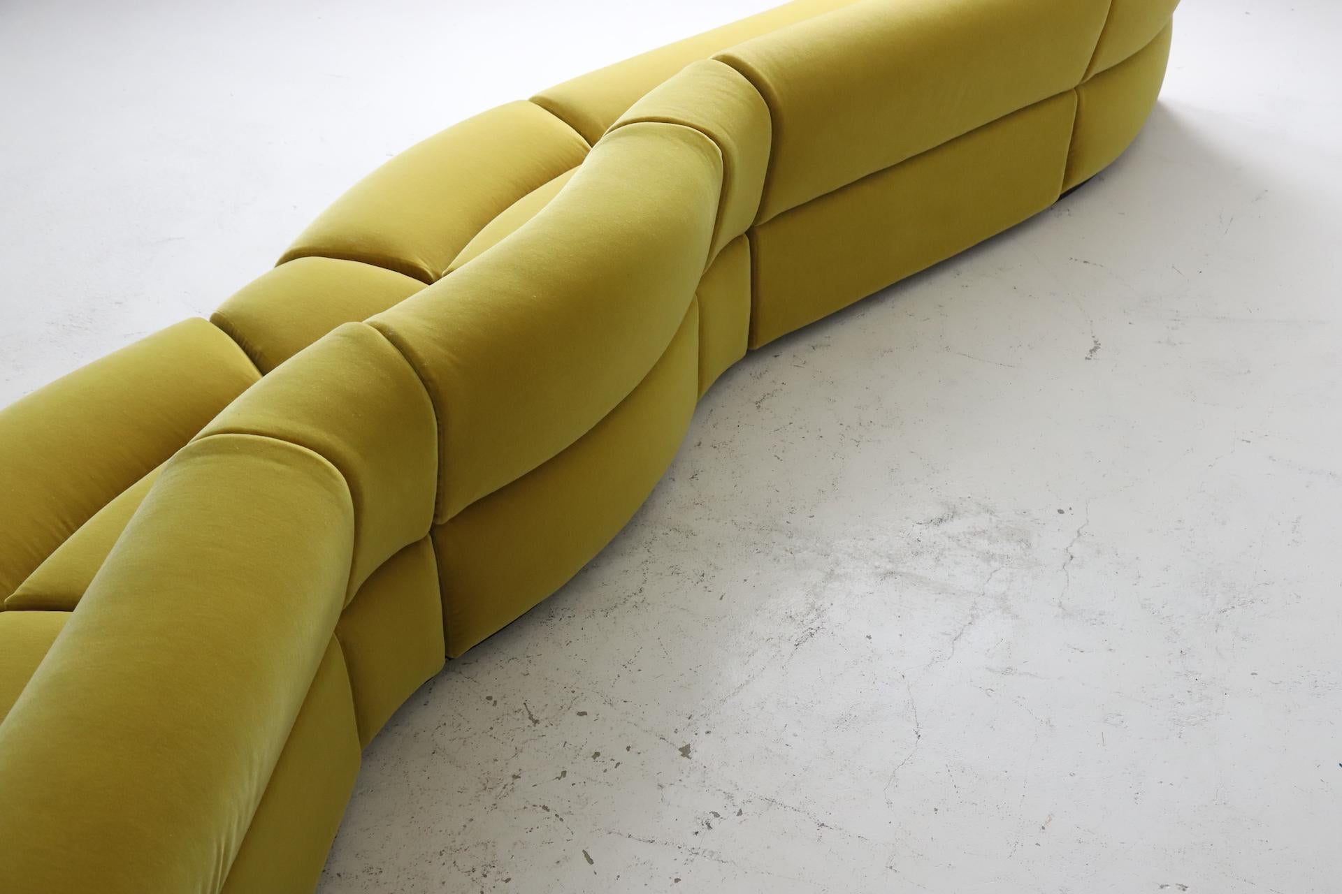 Late 20th Century Large modular sofa by Asko in mohair upholstery, Finland 1970s