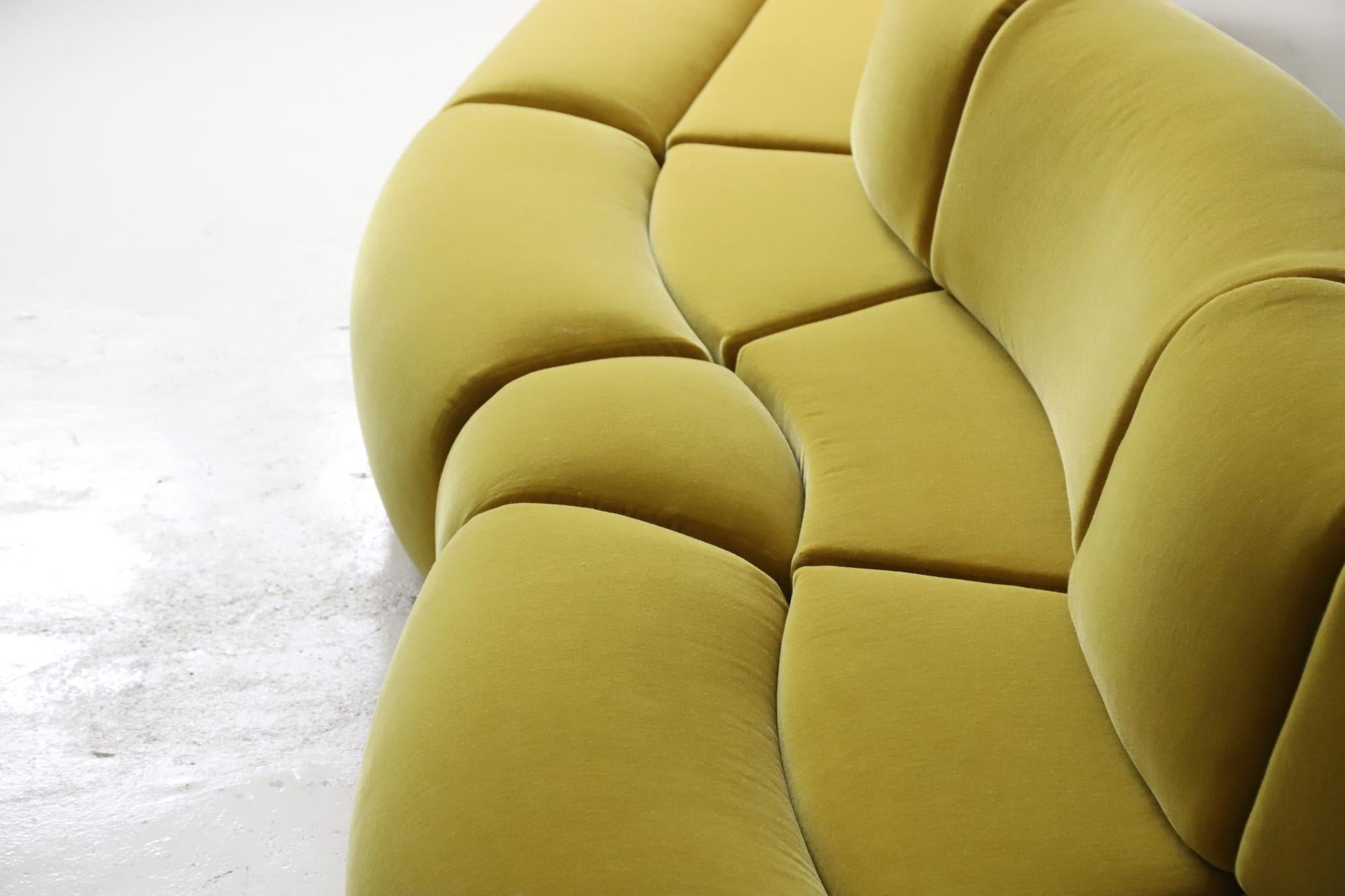 Mohair Large modular sofa by Asko in mohair upholstery, Finland 1970s