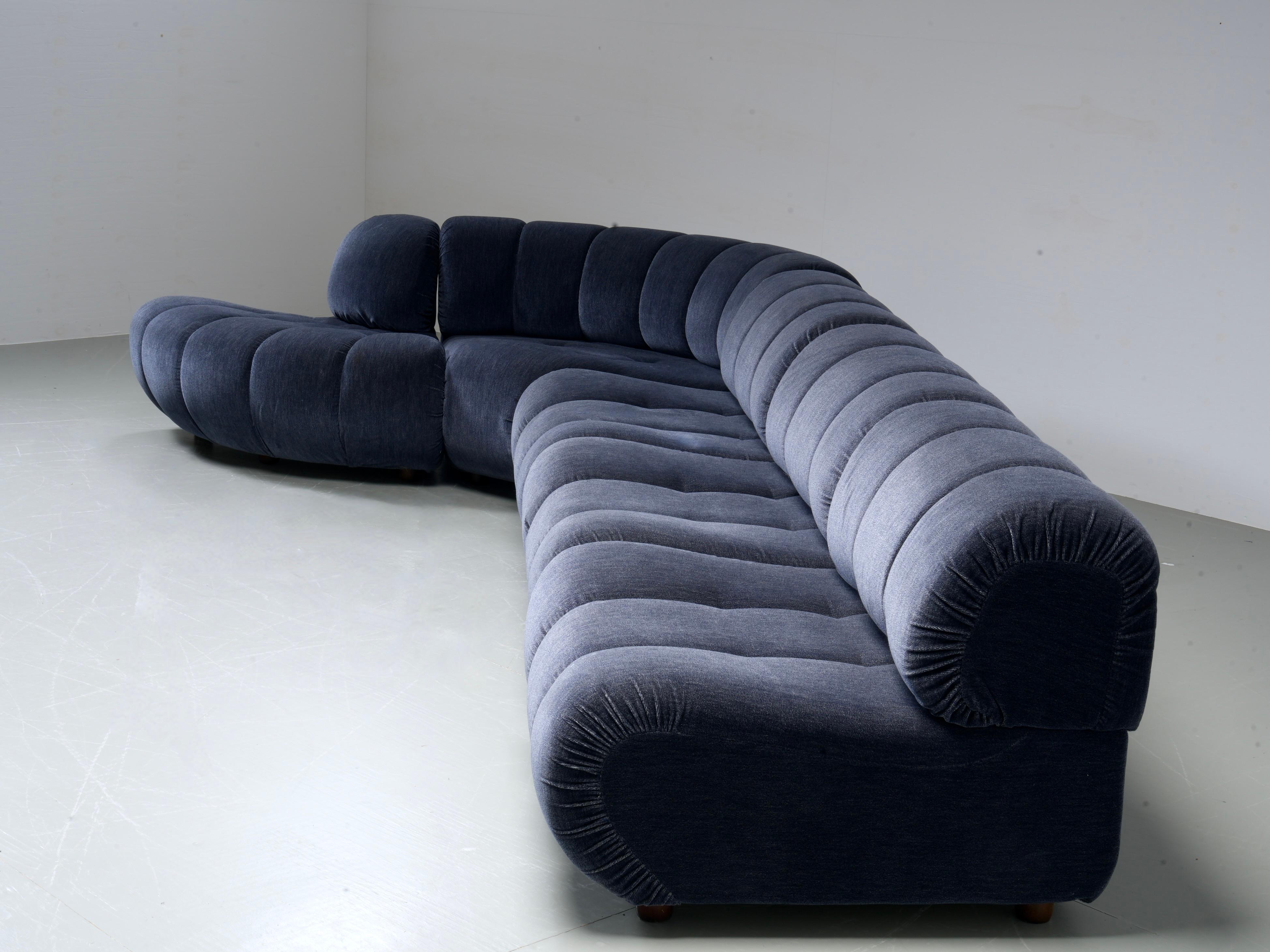 Wood Large Modular Sofa by Giuseppe Munari for Poltrona Munari, Italy, 1970's