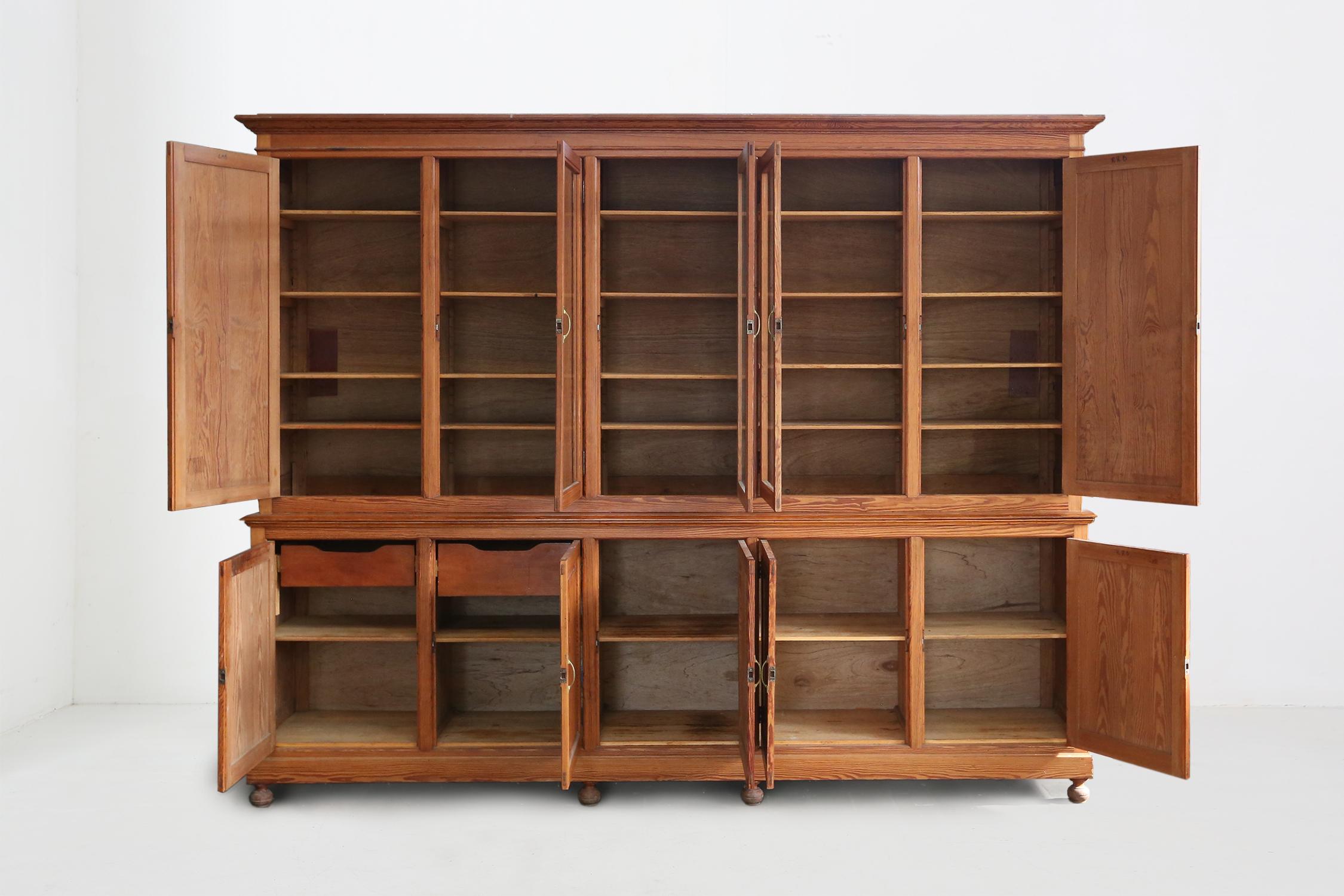 Arts and Crafts Large Monastery Bookcase, Ca.1870