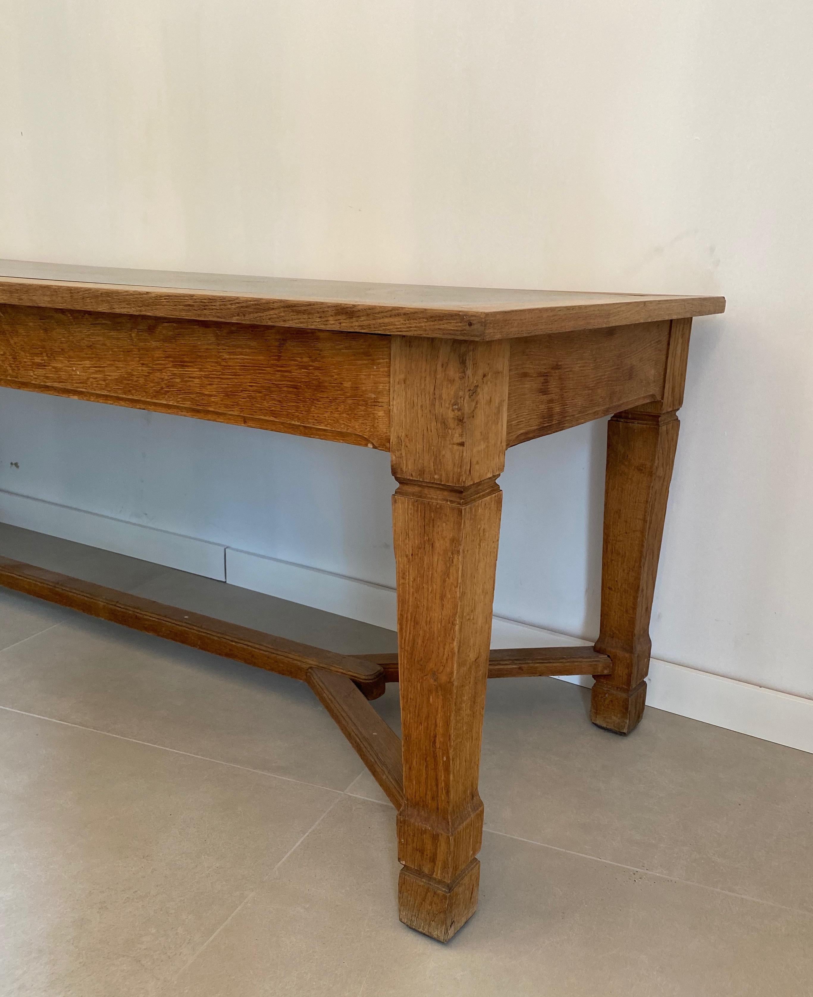 Large Monastery Dinning Table Made of Oak with a Blue Stone Top, French 9