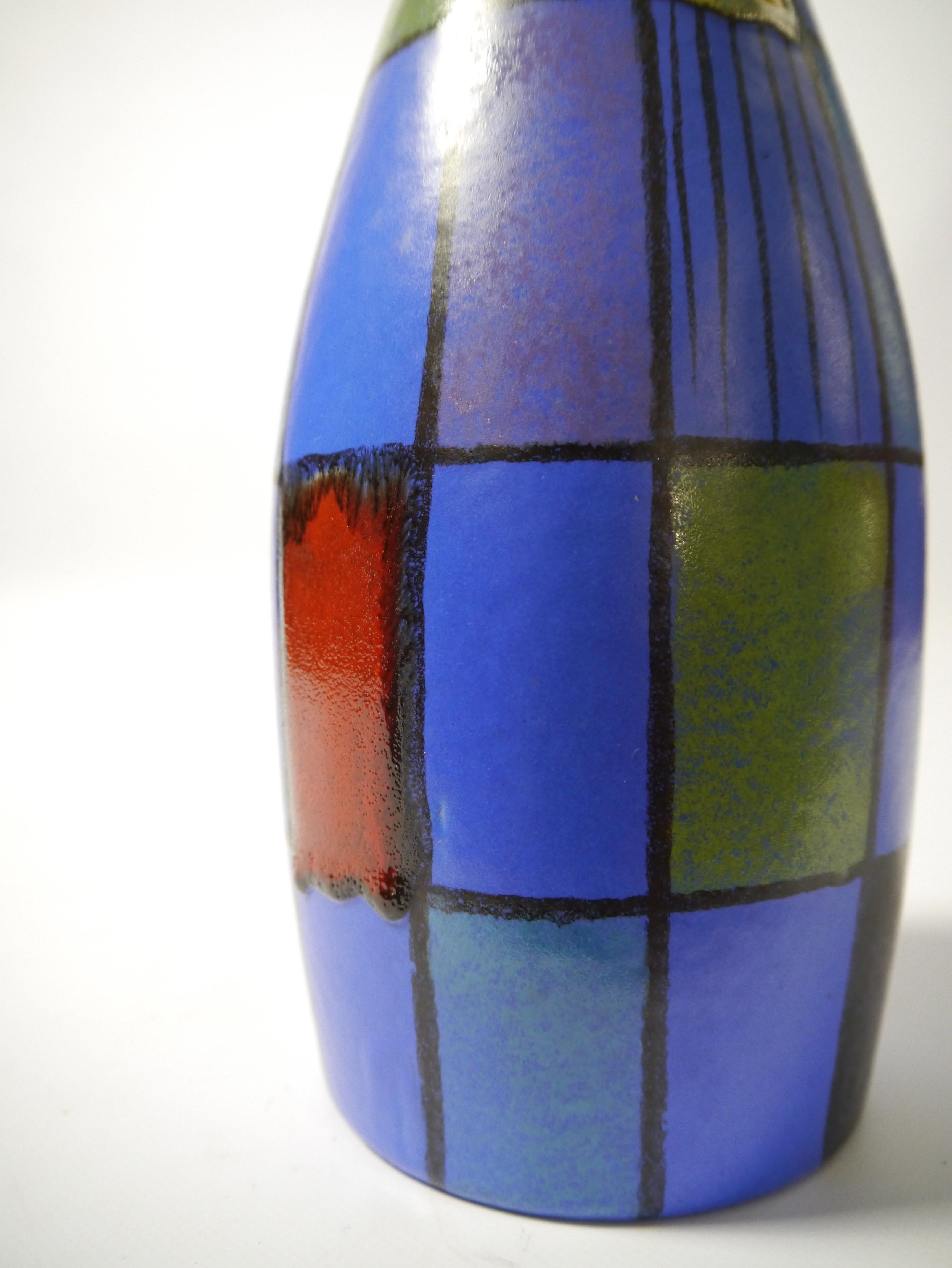 Glazed Large West Germany Pottery Vase by Bodo Mans for BAY Keramik, W-G, 1960s For Sale