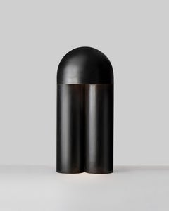 Large Monolith Brass Sculpted Table Lamp by Paul Matter