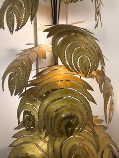 Large Monstera Floor Lamp attributed to Maison Jansen, 1980s