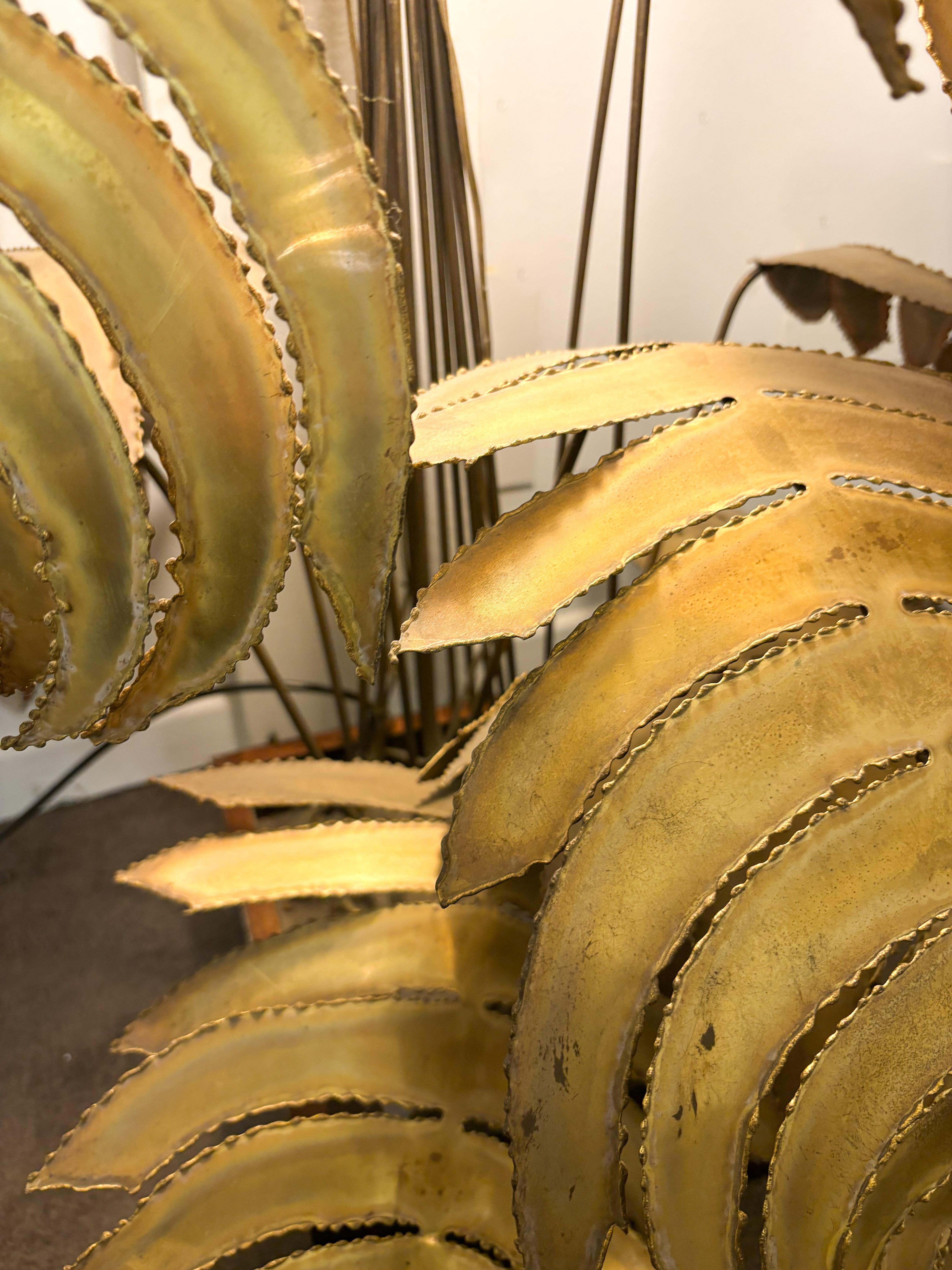 Mid-Century Modern Large Monstera Floor Lamp attributed to Maison Jansen, 1980s For Sale