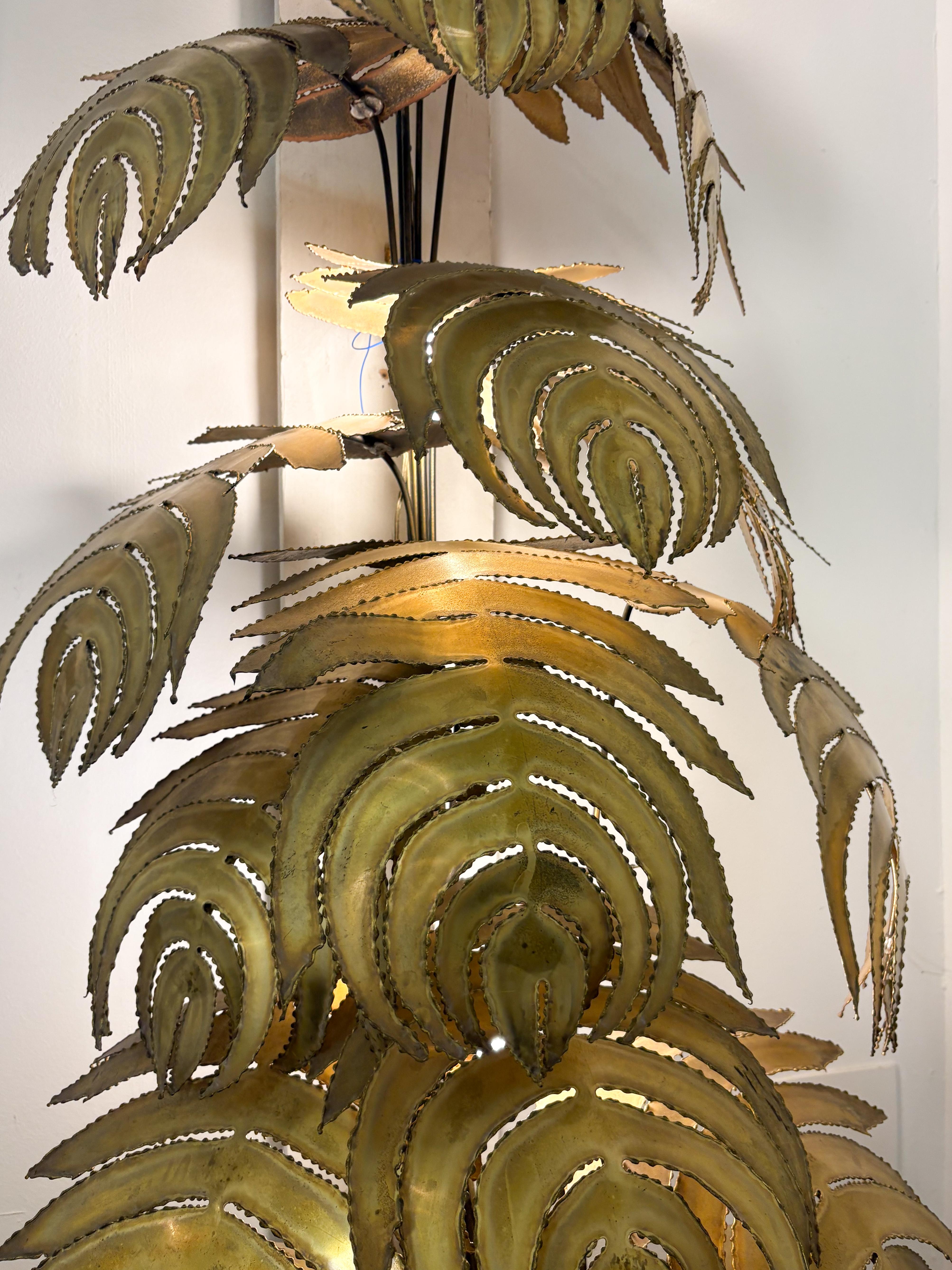 European Large Monstera Floor Lamp attributed to Maison Jansen, 1980s For Sale
