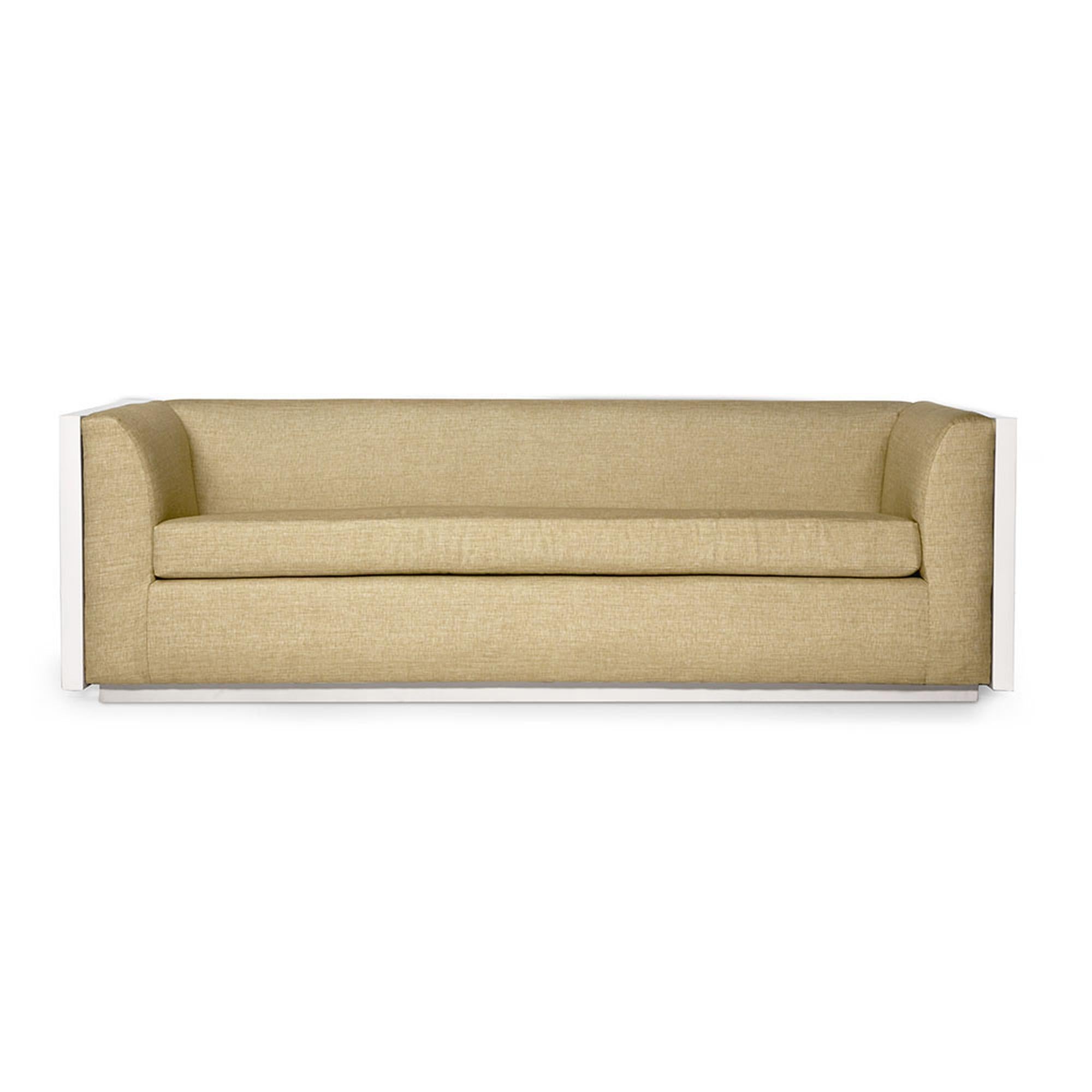 The Monterey sofa is luxurious, modern, and chic. With the combination of ease and style, this sofa is constructed with eight-way hand tied springs and a down-wrapped foam seat to ensure durability, support, and comfort. With a sleek wood base,