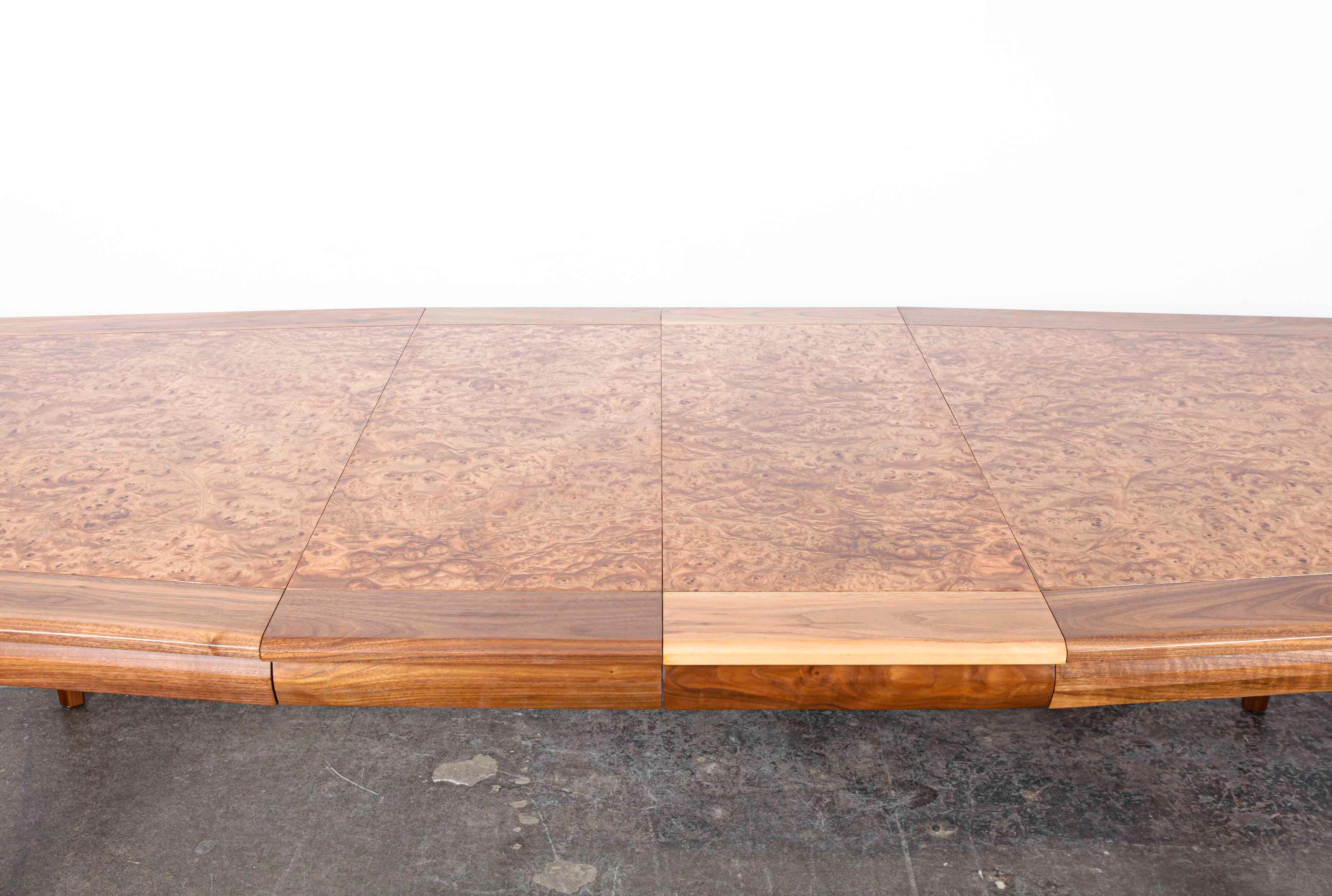 Lacquered Large Monteverdi-Young Walnut Burl Dining Table