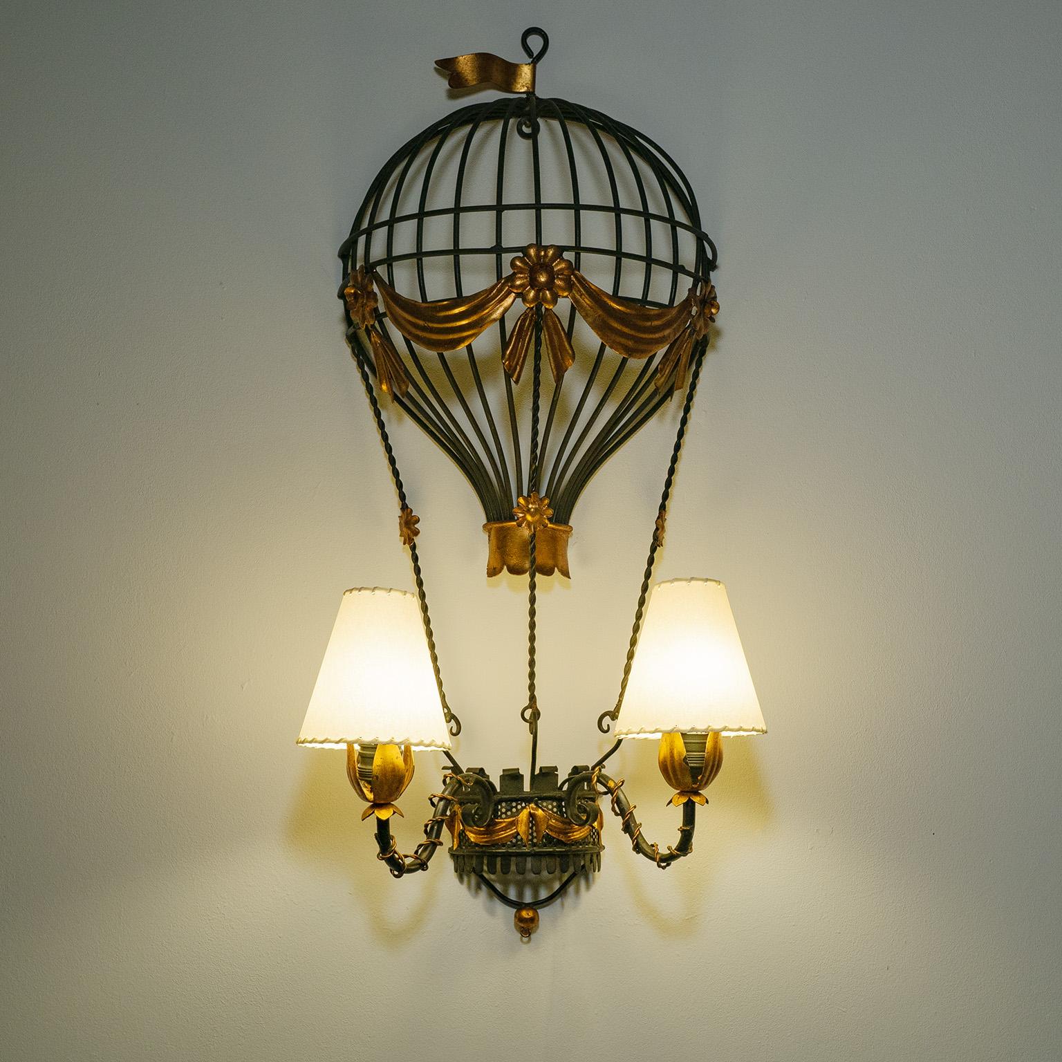 Large Montgolfière Wall Light, circa 1950 For Sale 2