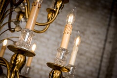 Large Monumental 3-Tier 36-Light Italian Neoclassic Chandelier with Gold Leaf
