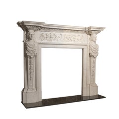 Antique Large Monumental Fireplace, English, Marble, Fire Surround, Neoclassical Taste