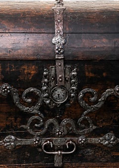 Large Monumental French Renaissance Iron-Bound Treasury Coffer, ca 1570