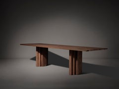 Large Monumental Solid Walnut Dining Table - Brut Slim by Mokko