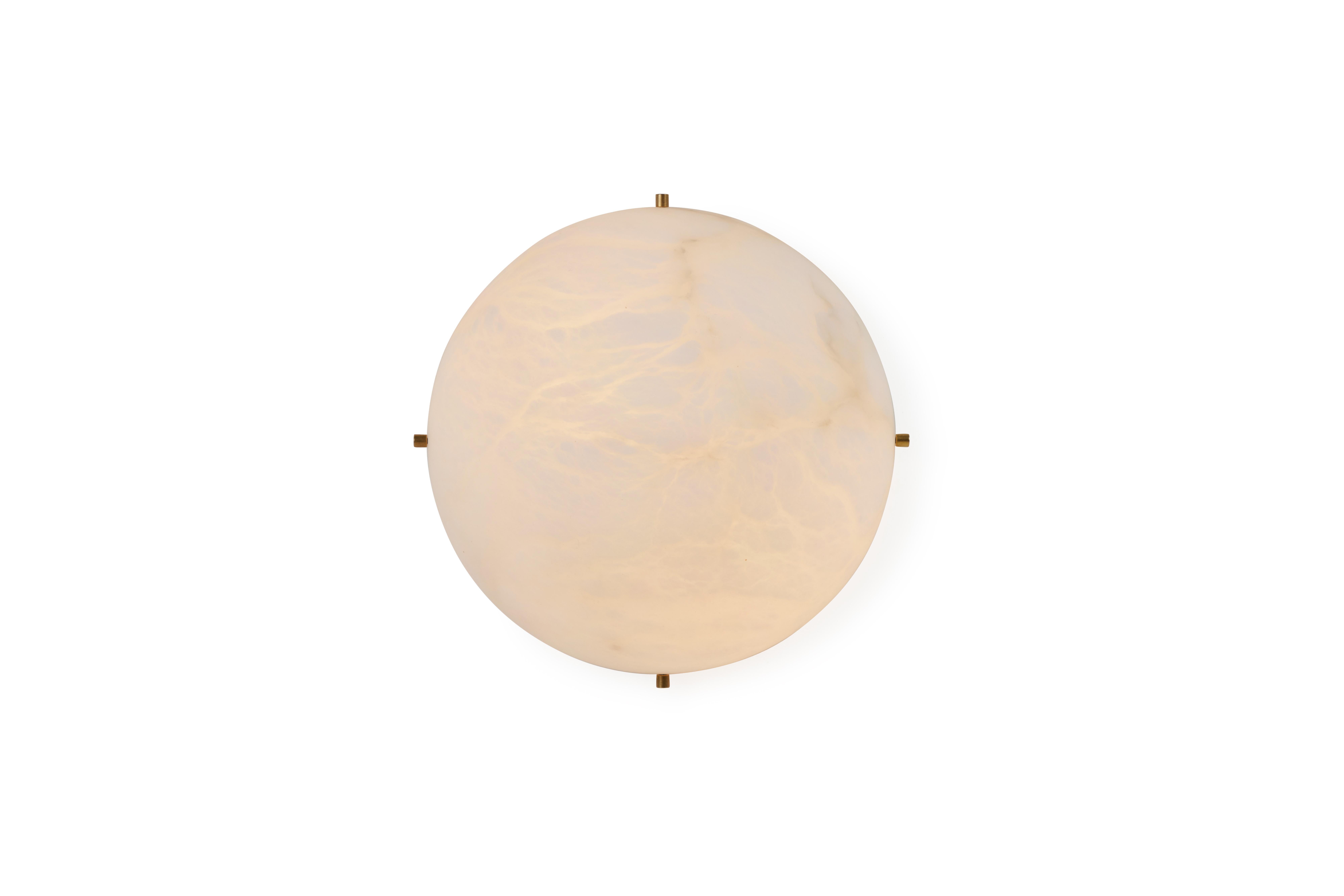 Large 'Moon 4' Alabaster Wall or Ceiling Lamp in the Manner of Pierre Chareau For Sale 1