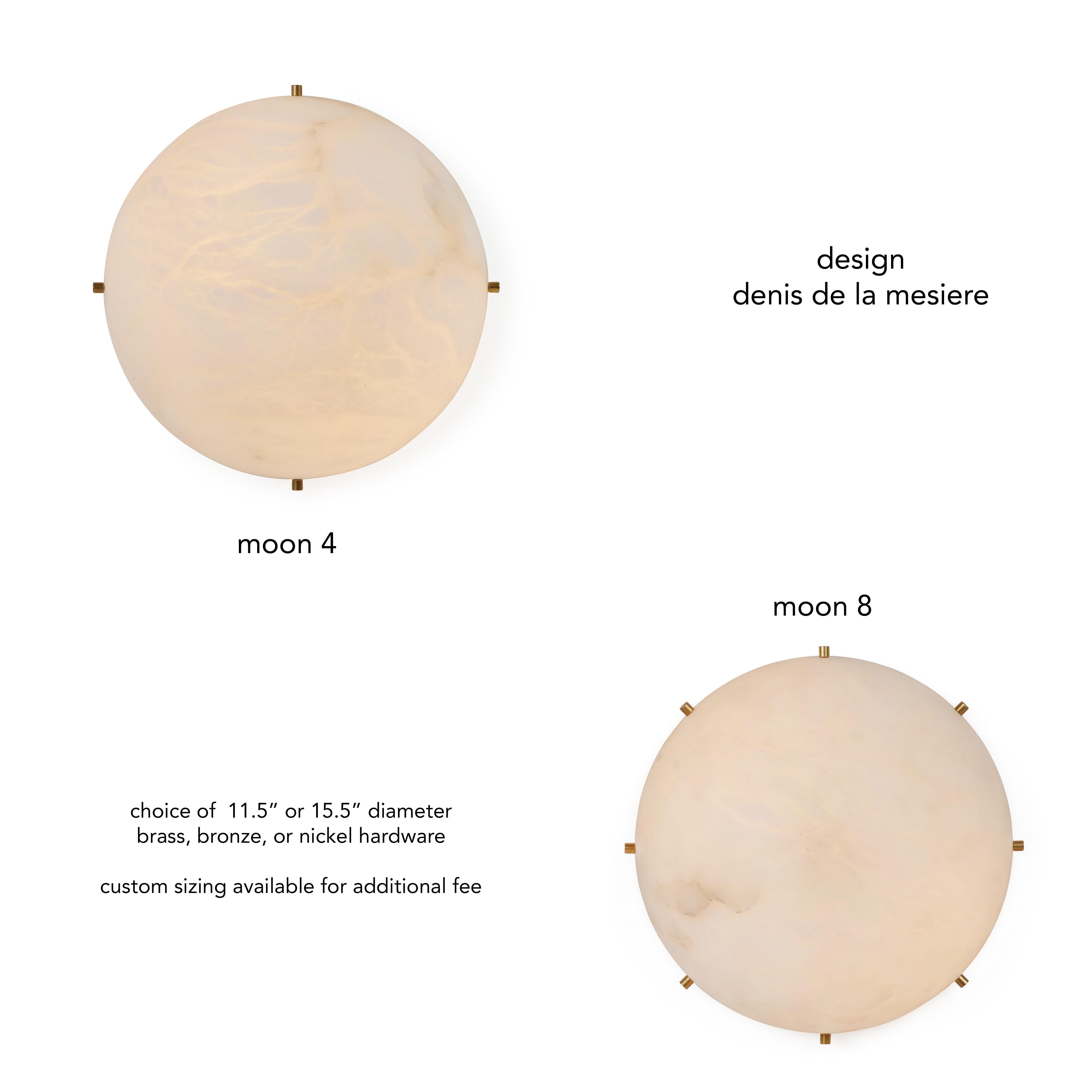 Grande applique ou plafonnier en albâtre Moon 4, à la manière de Pierre Chareau en vente 11