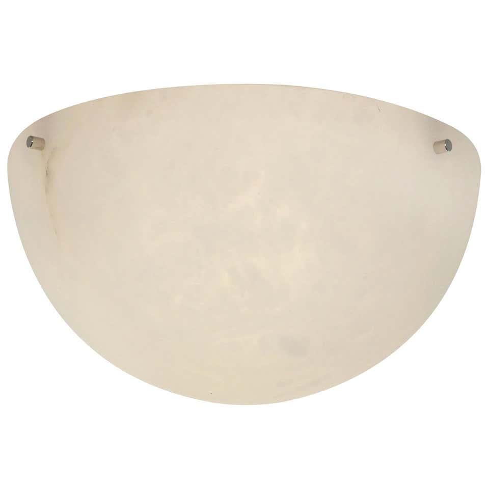 Contemporary Large 'Moon 4' Alabaster Wall or Ceiling Lamp in the Manner of Pierre Chareau For Sale
