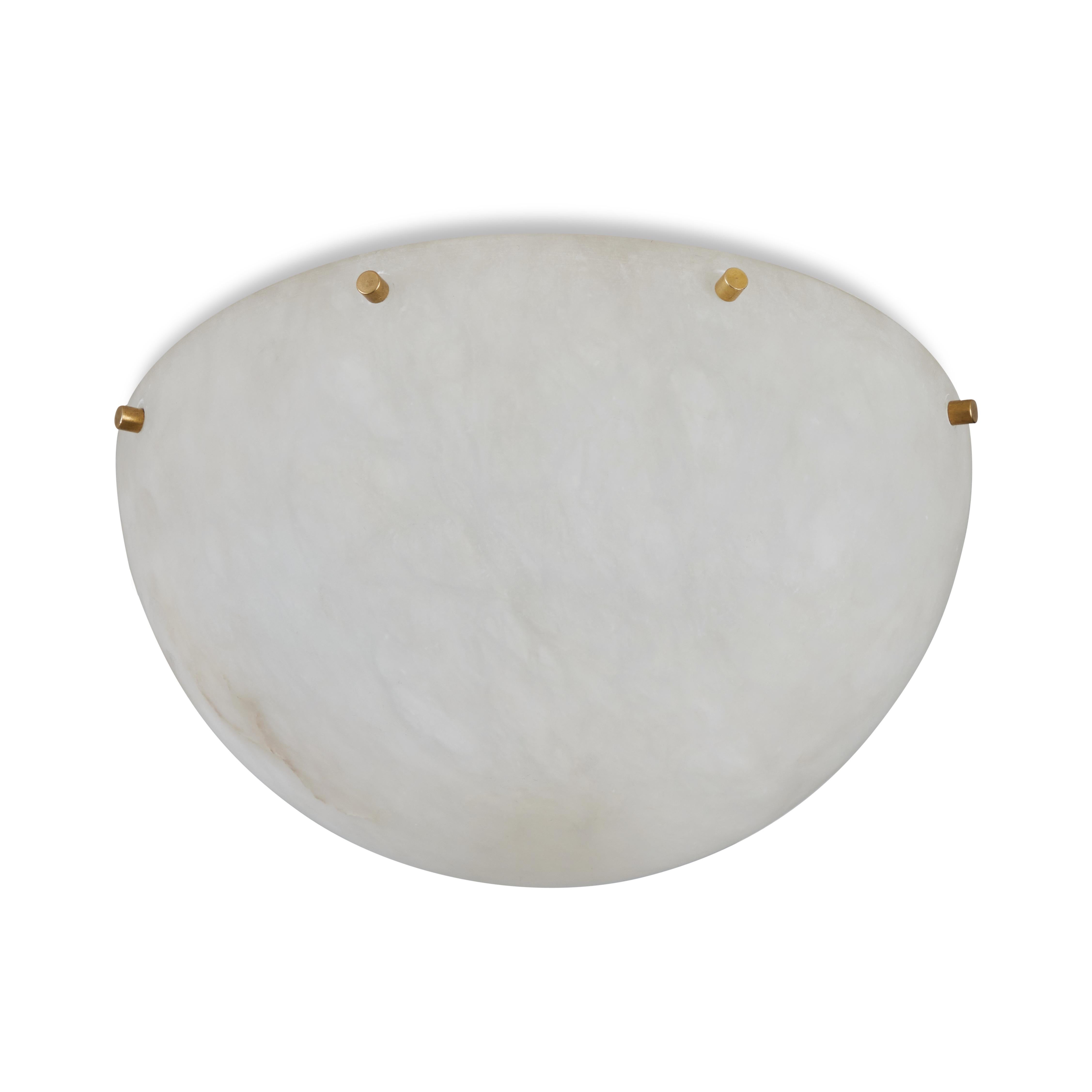 Large 'Moon 8' Alabaster Ceiling or Wall Lamp by Denis De La Mesiere In New Condition For Sale In Glendale, CA