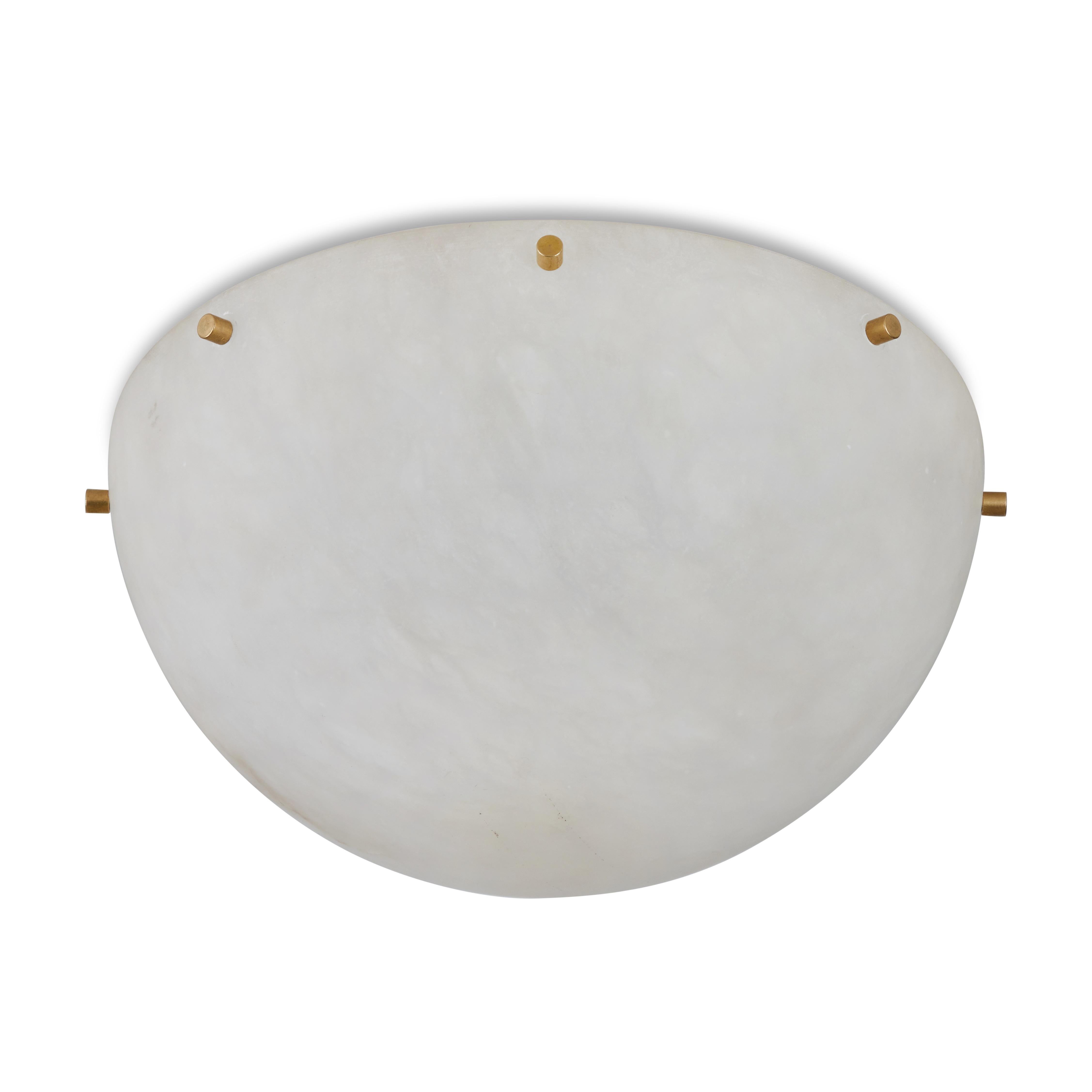 Contemporary Large 'Moon 8' Alabaster Ceiling or Wall Lamp by Denis De La Mesiere For Sale
