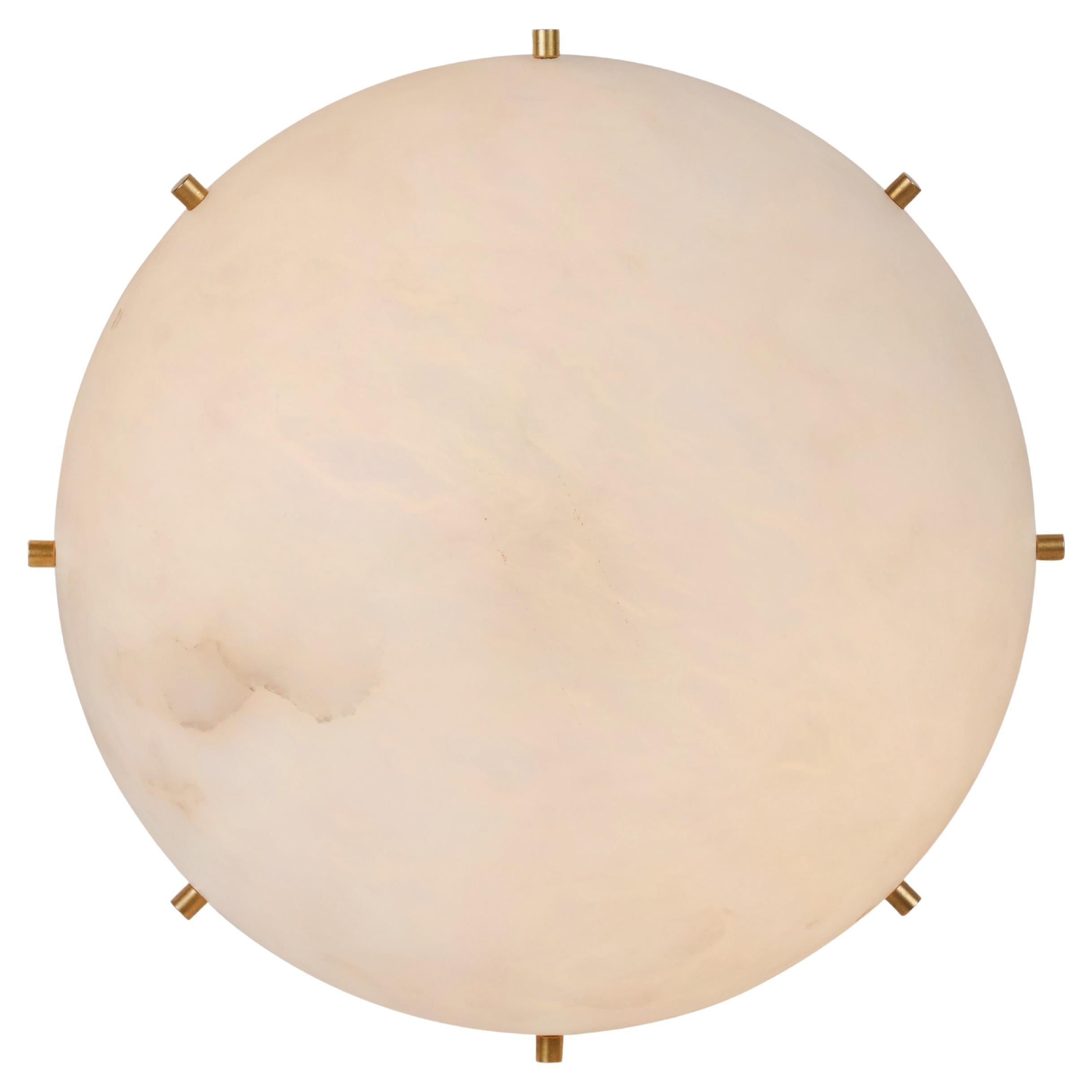 Grande lampada da soffitto o da parete in alabastro 'Moon 8' di Denis De La Mesiere