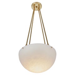 Large 'Moon' Alabaster and Brass Pendant Lamp by Denis de la Mesiere